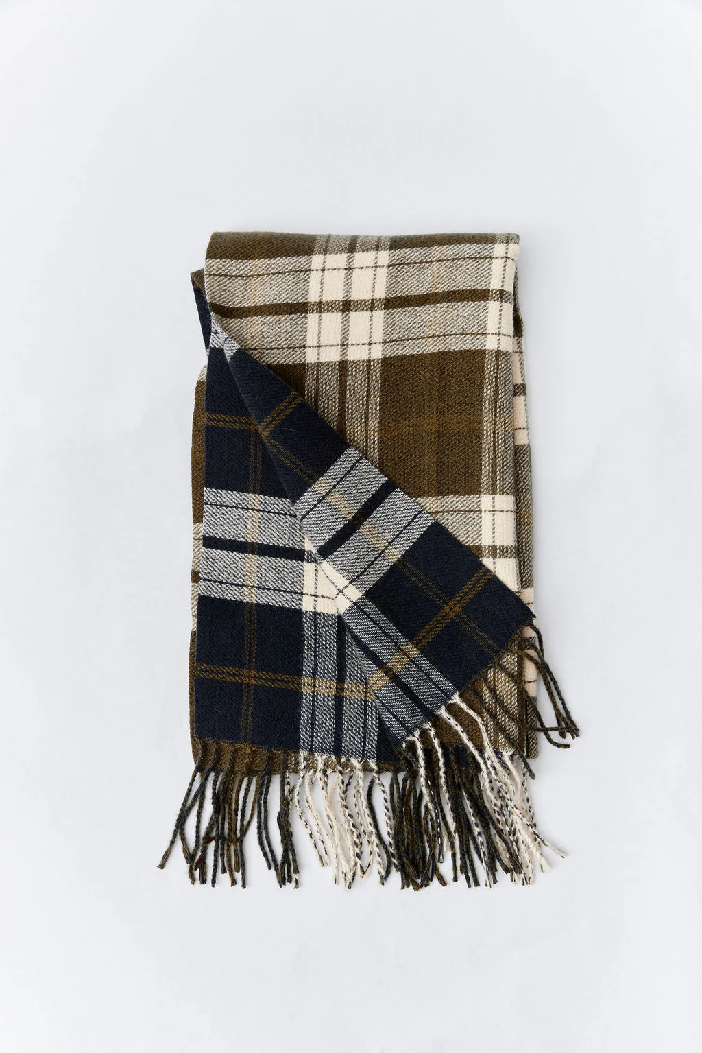 Reversible Plaid Scarf - Navy Combo