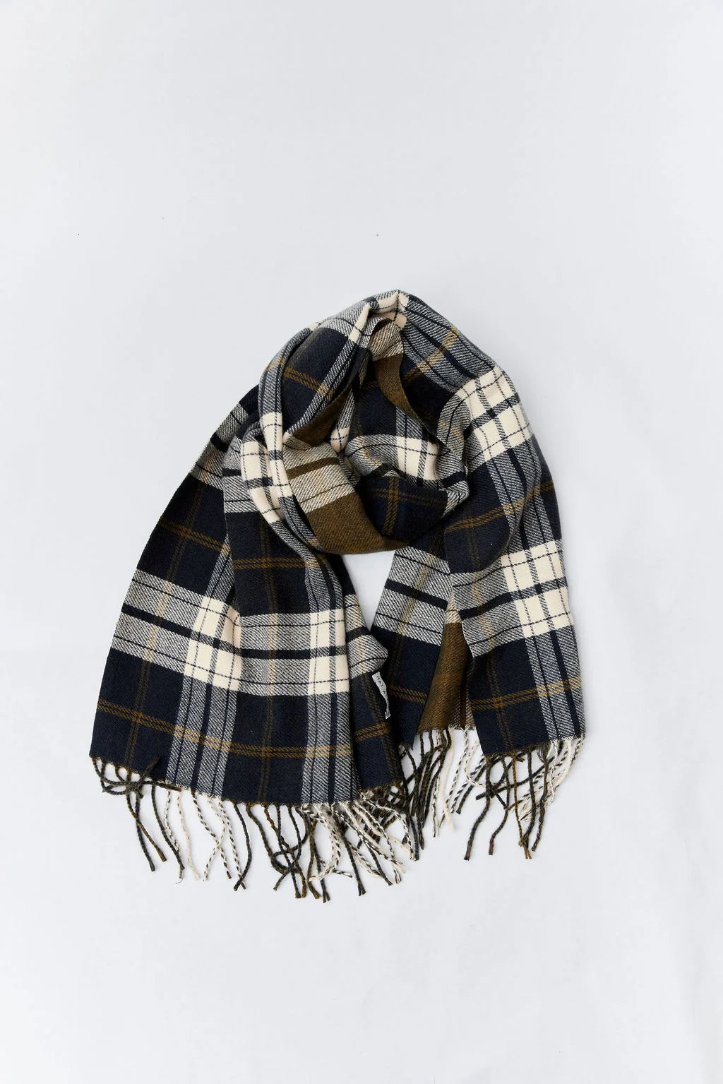 Reversible Plaid Scarf - Navy Combo