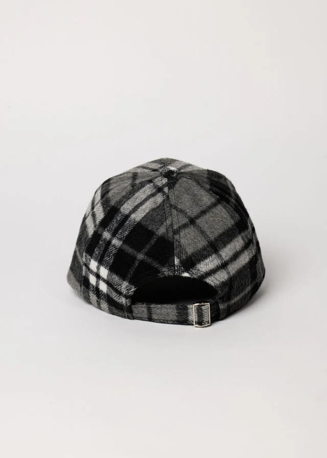 Plaid Check Cap - Black