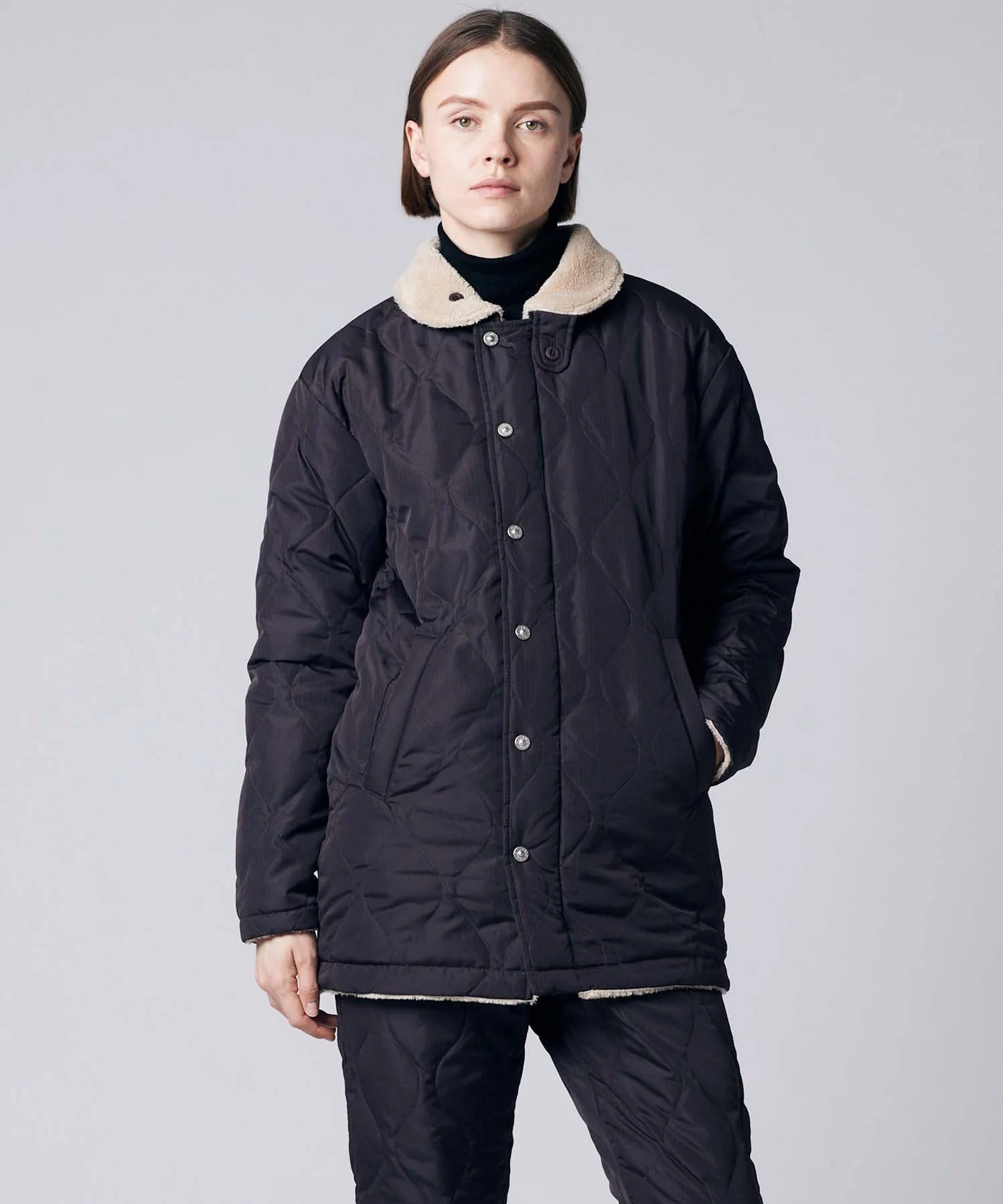 Unisex Military Reversible Down + Boa N-1 Type Jacket