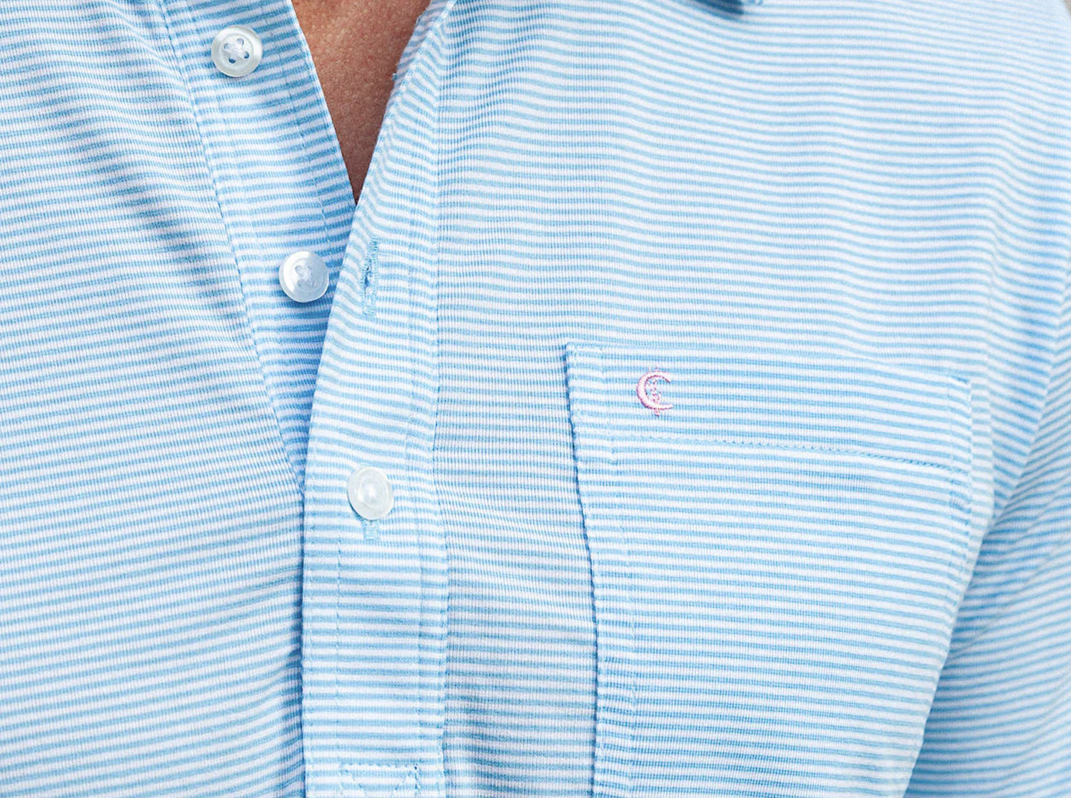 Performance Players Shirt - Light Blue Hobby Stripe