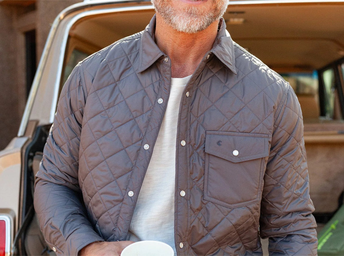 Quilted Shacket - Charcoal