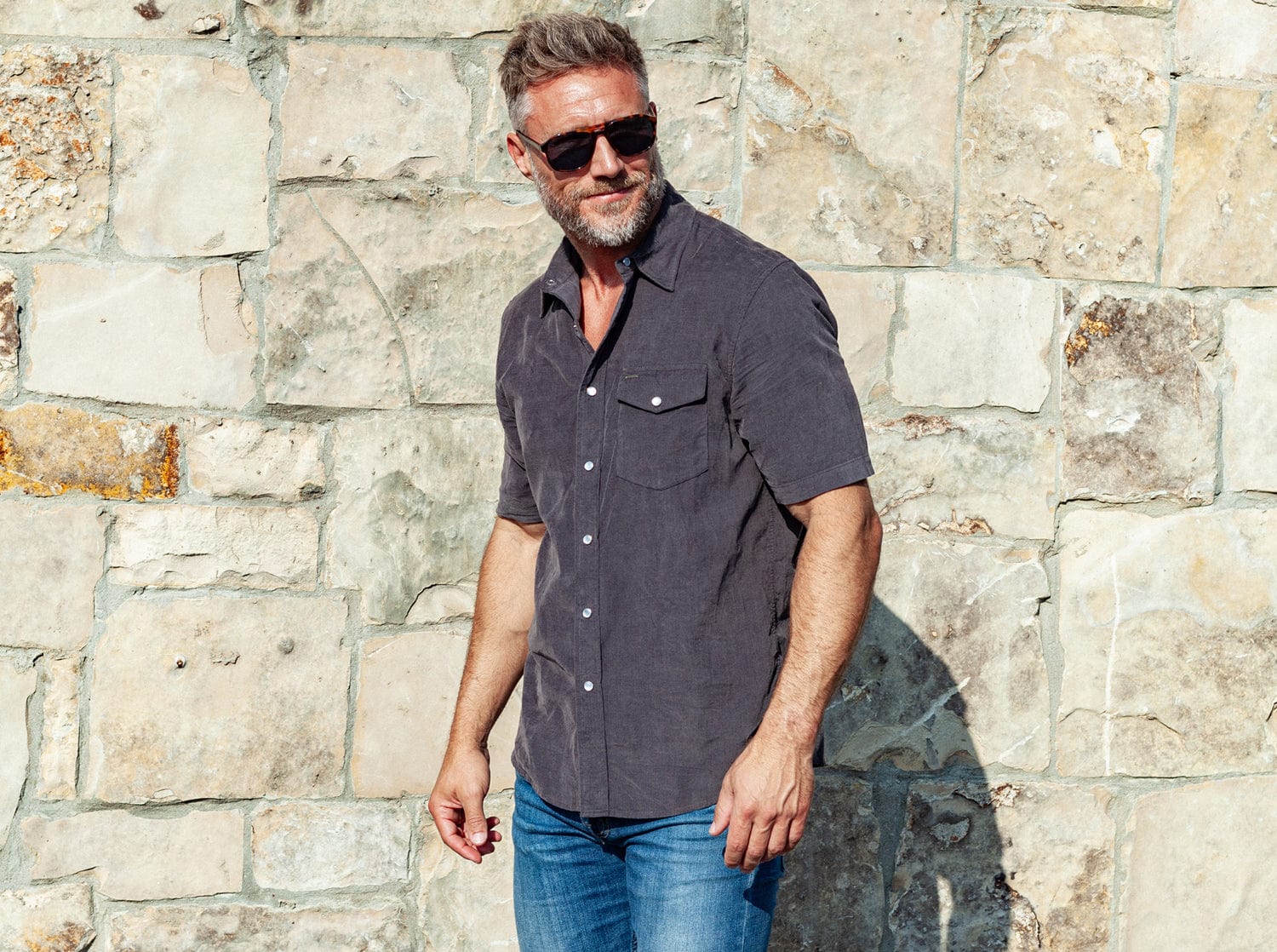 Short Sleeve Corduroy Pearl Snap - Iron Horse