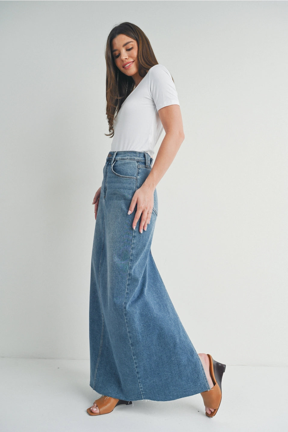 Just black store denim jean skirt