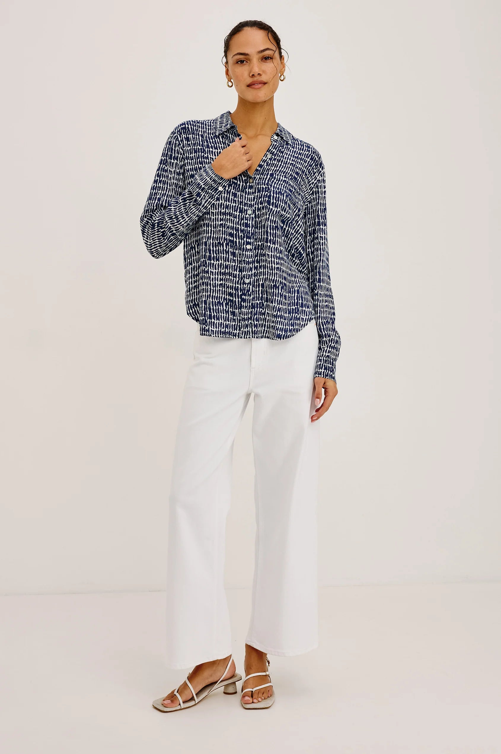 Josephine Shirt - Navy Pebbled
