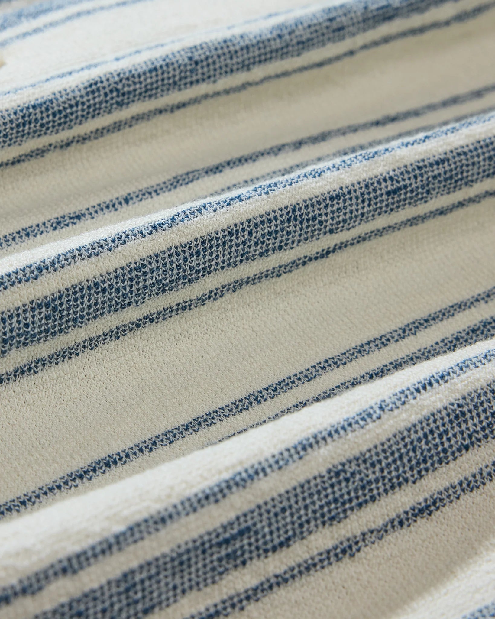 Baja Loopback Camp Shirt - Teal Cream Stripe