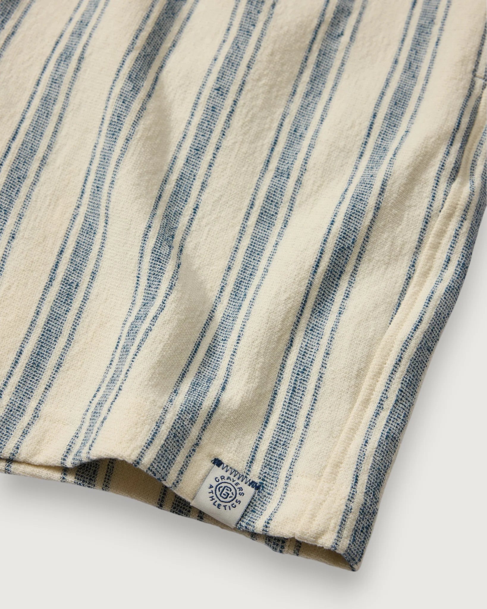 Baja Loopback Shorts 7" - Teal Cream Stripe