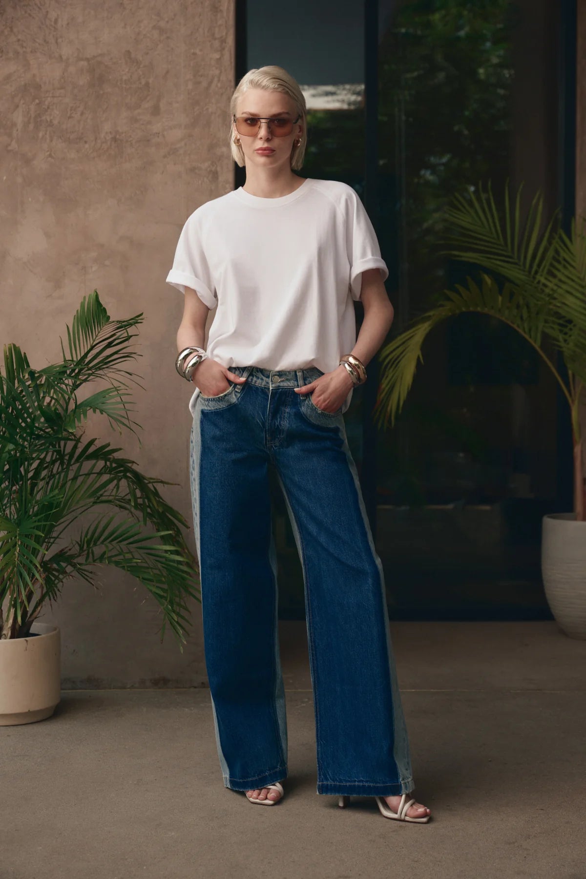 Rylee Low-Rise Loose Pant with Patch - Double Take
