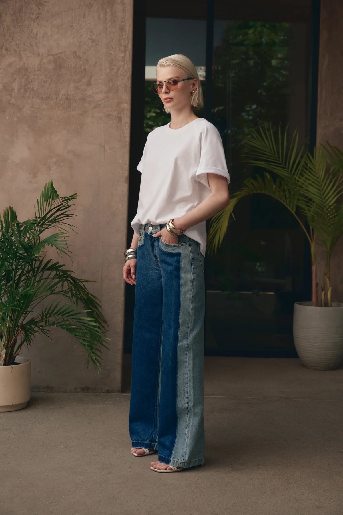 Rylee Low-Rise Loose Pant with Patch - Double Take