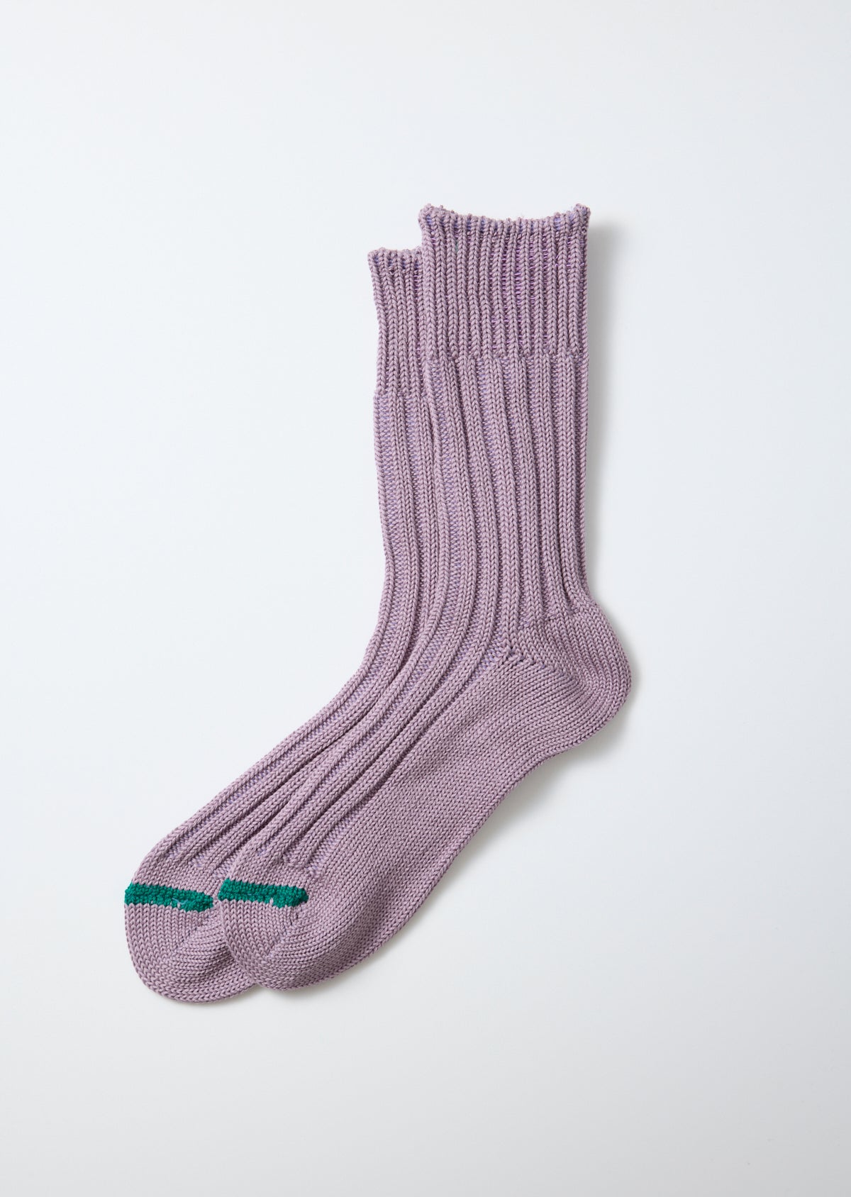 Chunky Ribbed Crew Socks - Smoke Purple