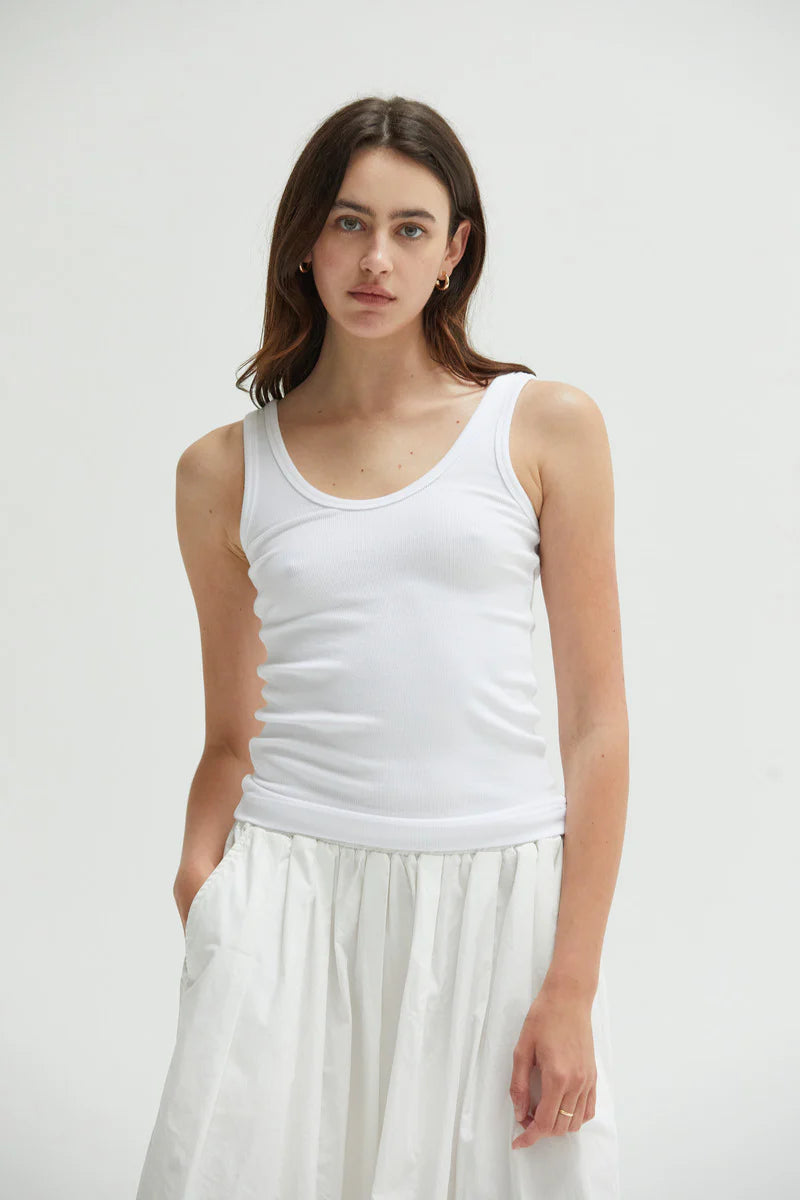 Mila Rib Tank - White