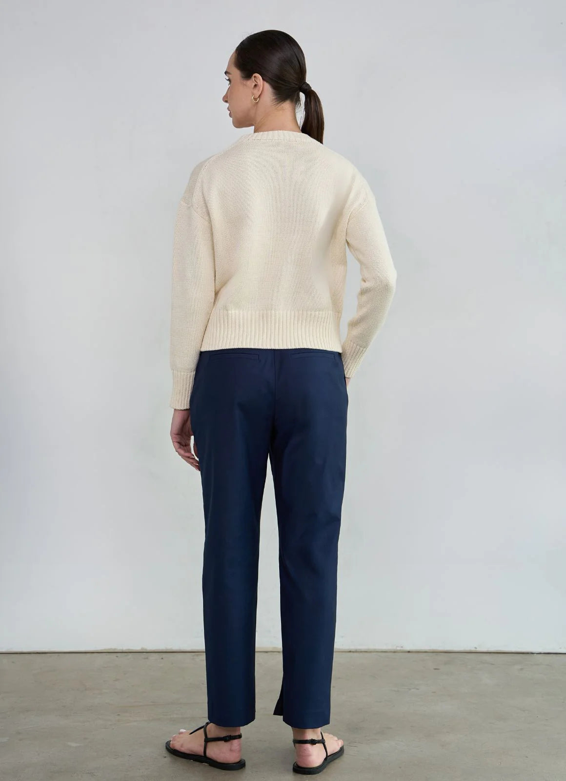 Logan Crewneck Sweater in Cotton - Cream