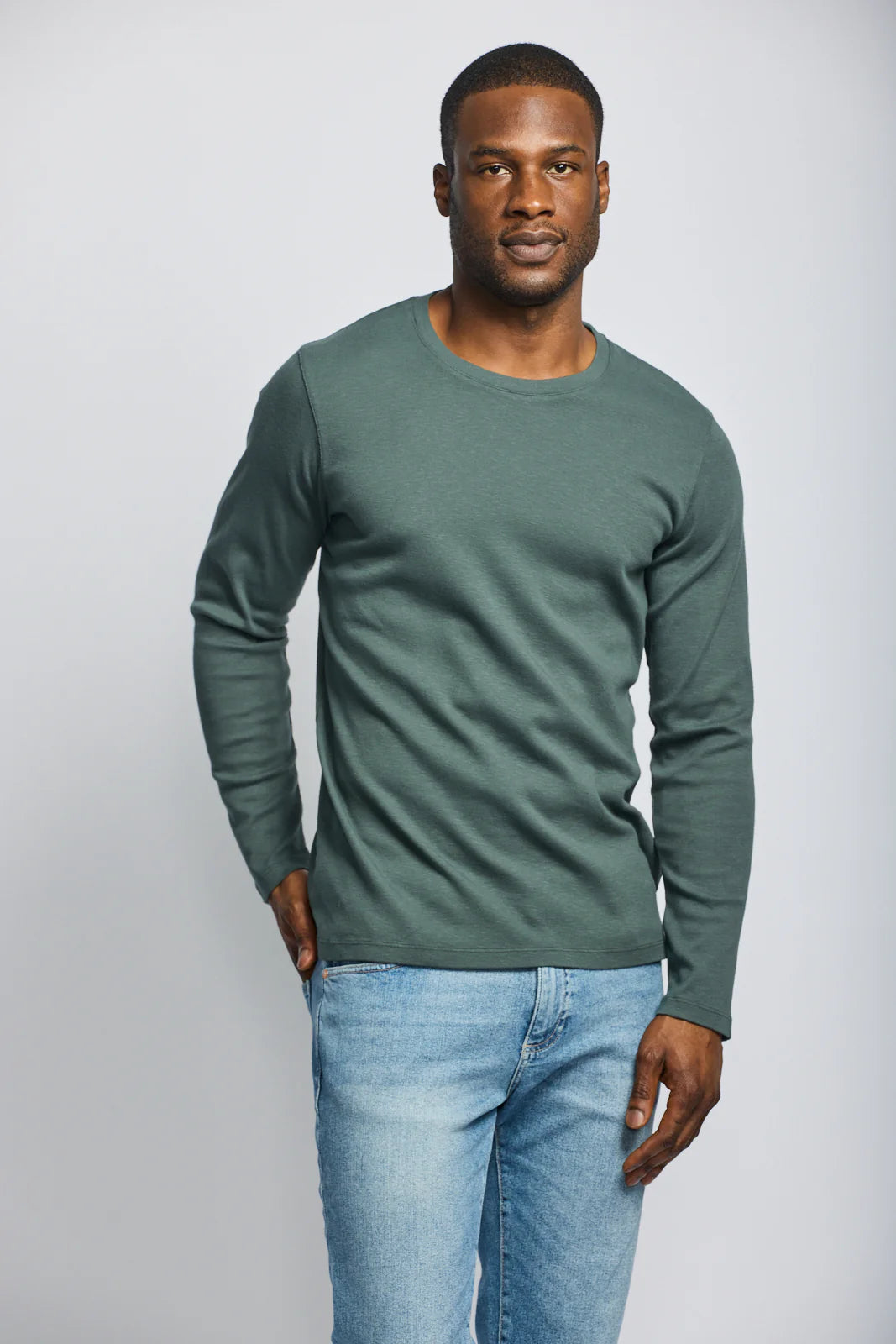 Long Sleeve Slub Crew