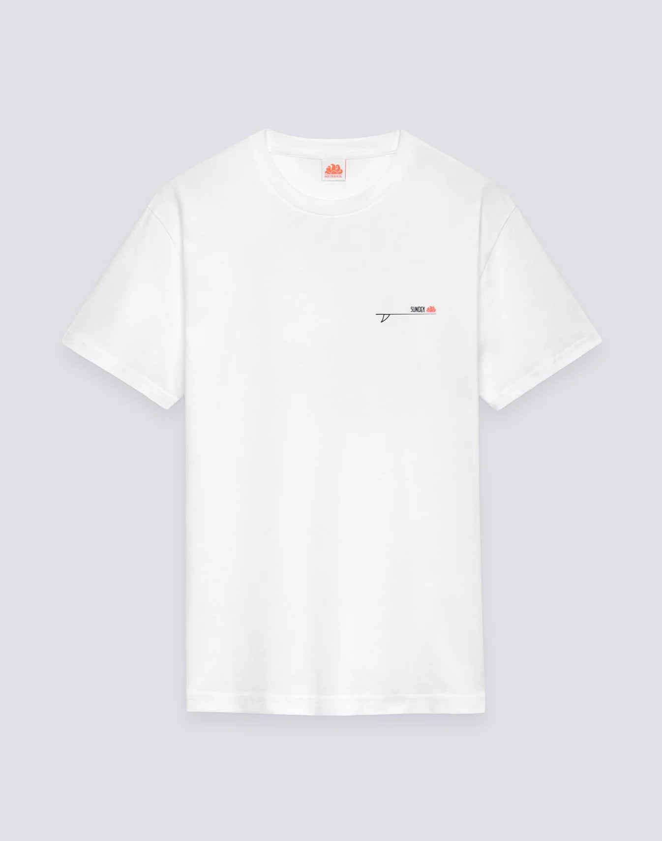 Men's Crew Neck T-Shirt with Old School Surf Print - White