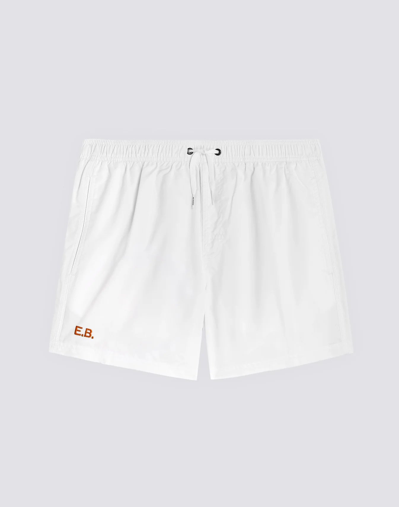 Iconic Taffeta Short Swimshorts with Elastic Waist - White