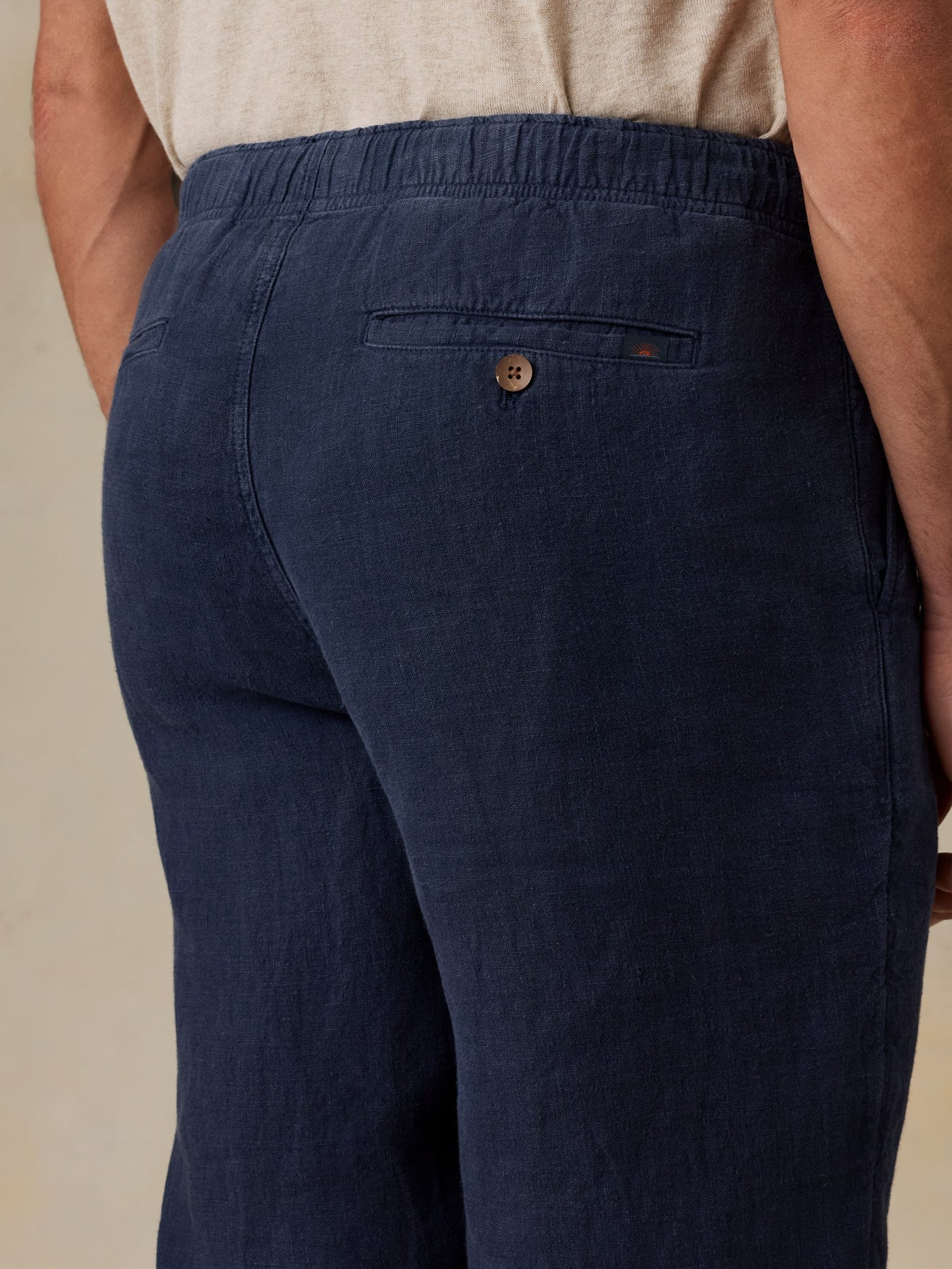 Linen Drawstring Pant - Island Navy