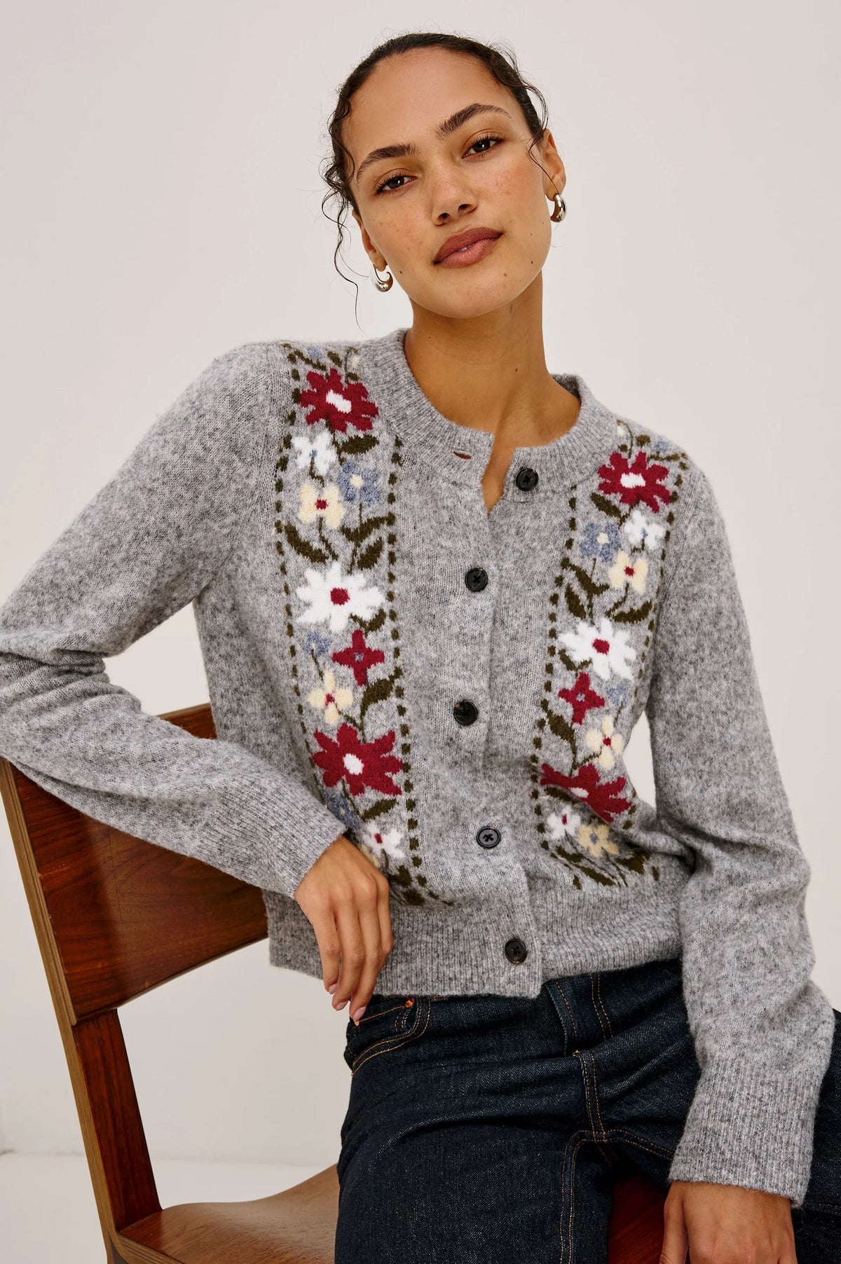 Millie Cardigan - Grey Flora