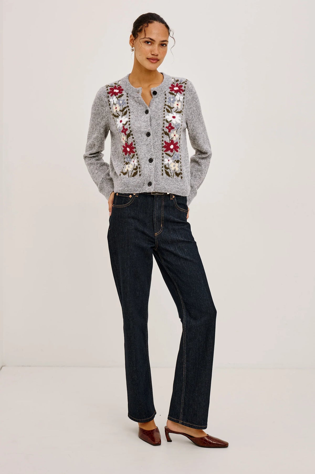 Millie Cardigan - Grey Flora