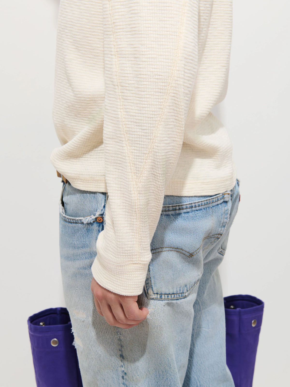 Austin Henley in Thermal Cotton - Off White