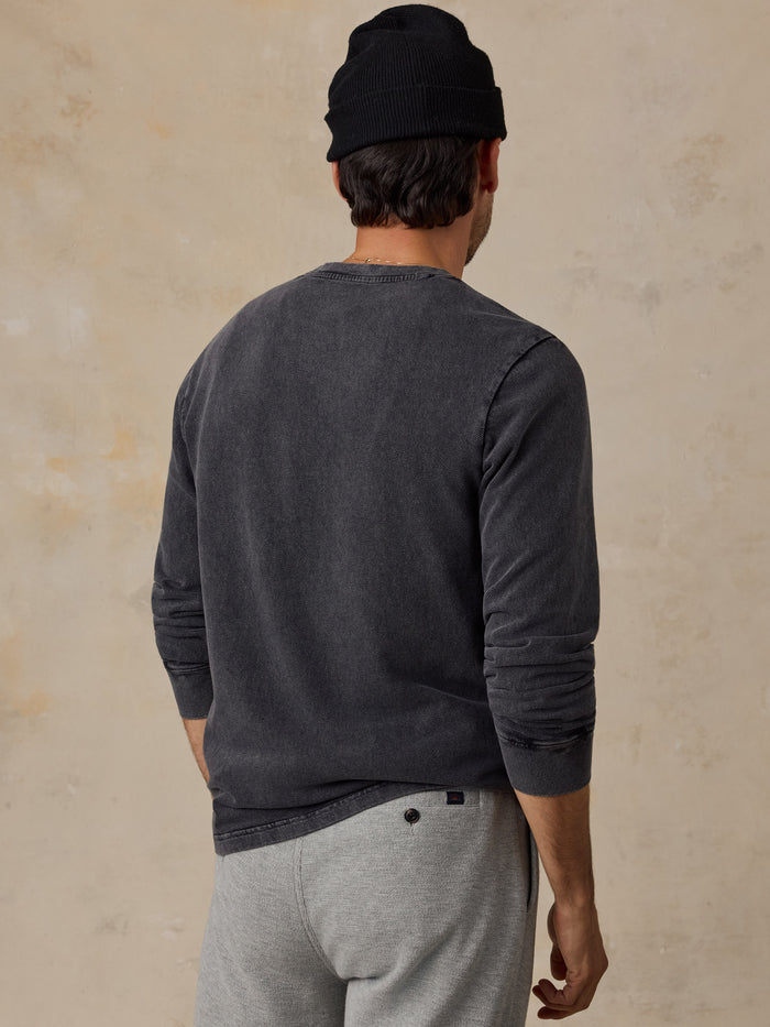 Long-Sleeve Recycled Terry Tee - Graphite