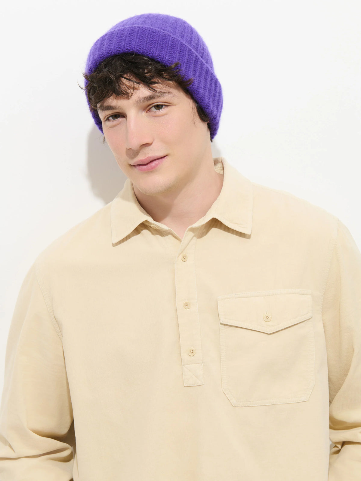 Carter Popover in Fine Wale Corduroy - Light Putty