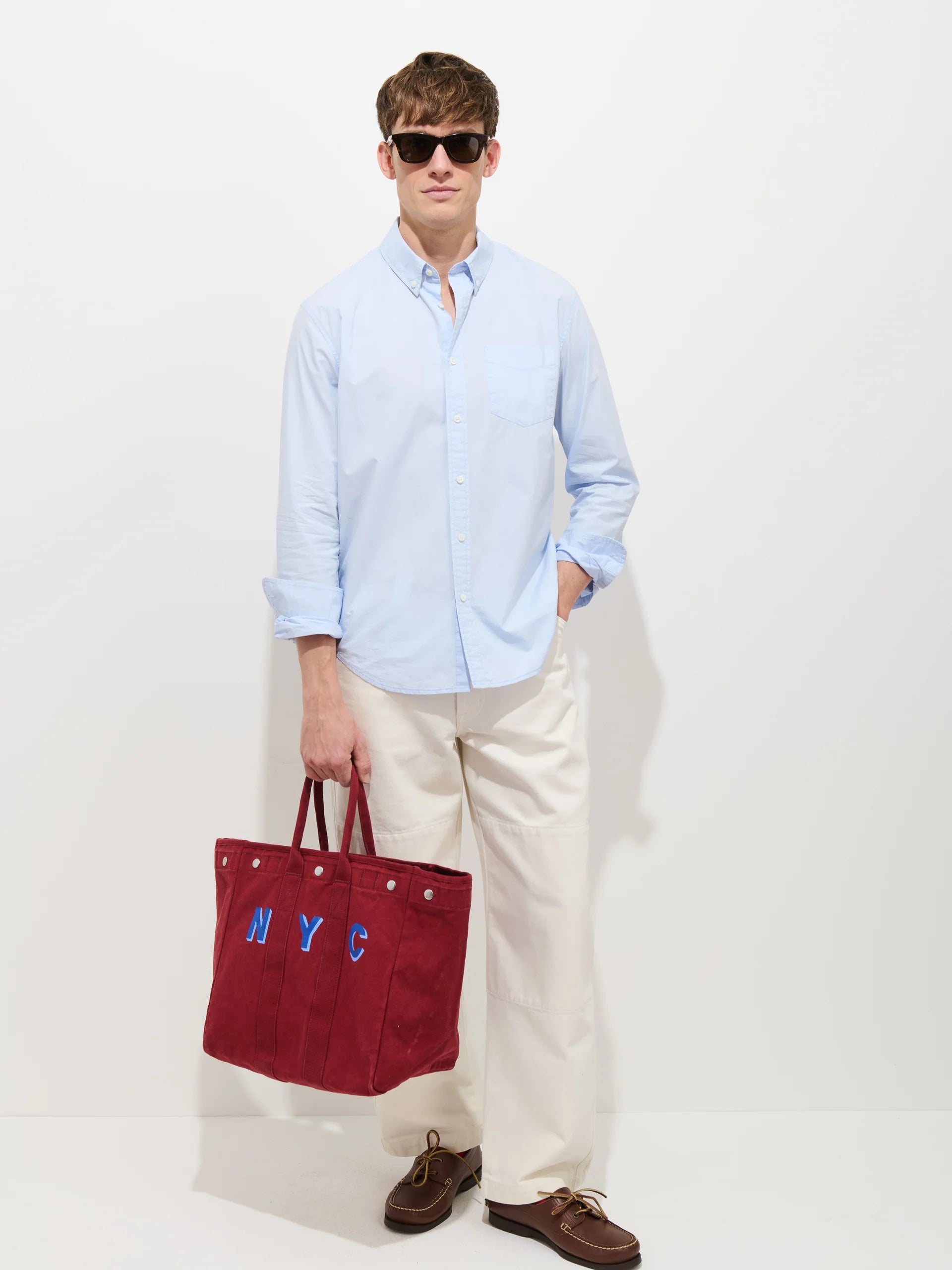 Mill Shirt in Cotton Poplin - Calm Blue
