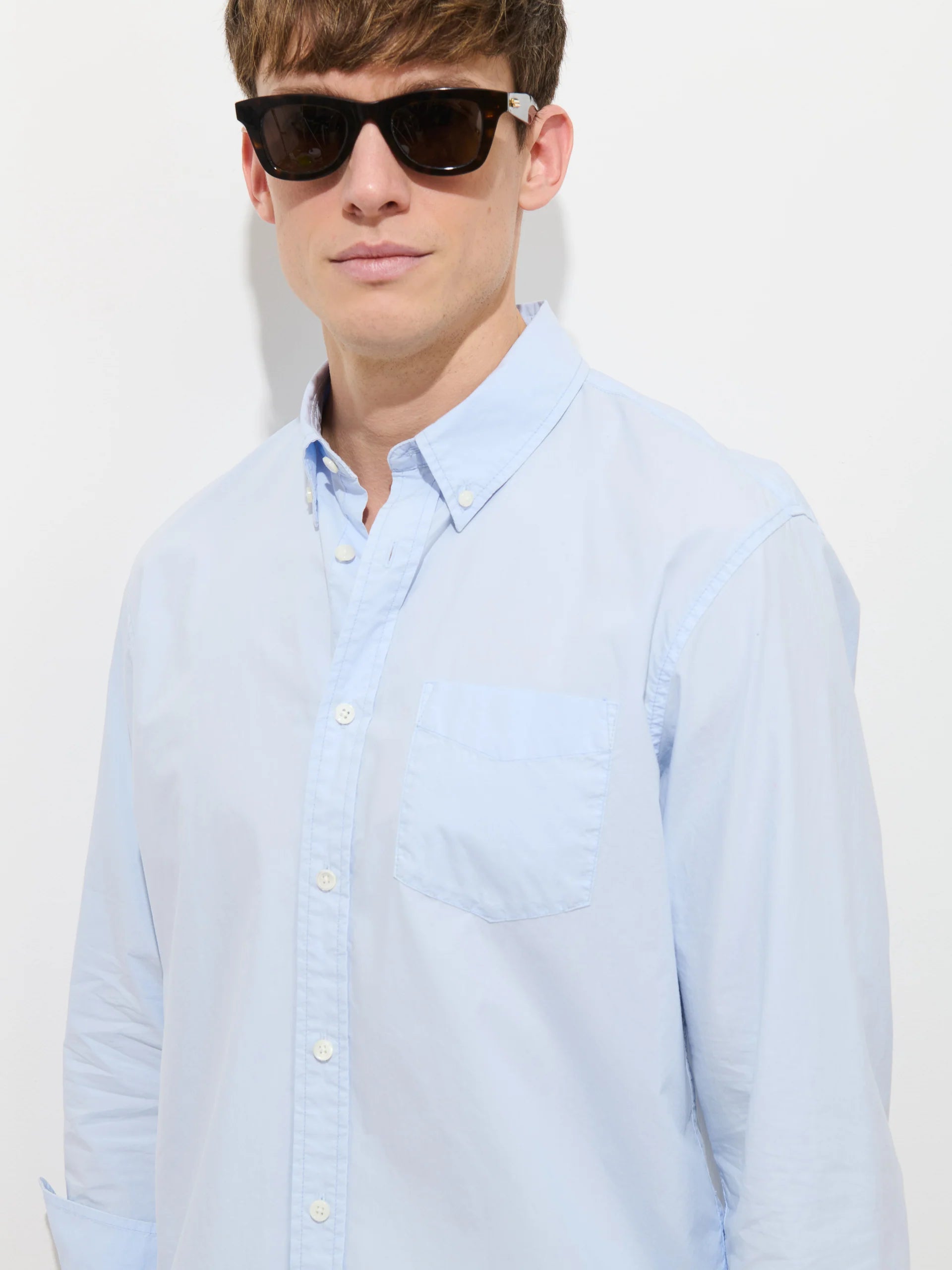 Mill Shirt in Cotton Poplin - Calm Blue