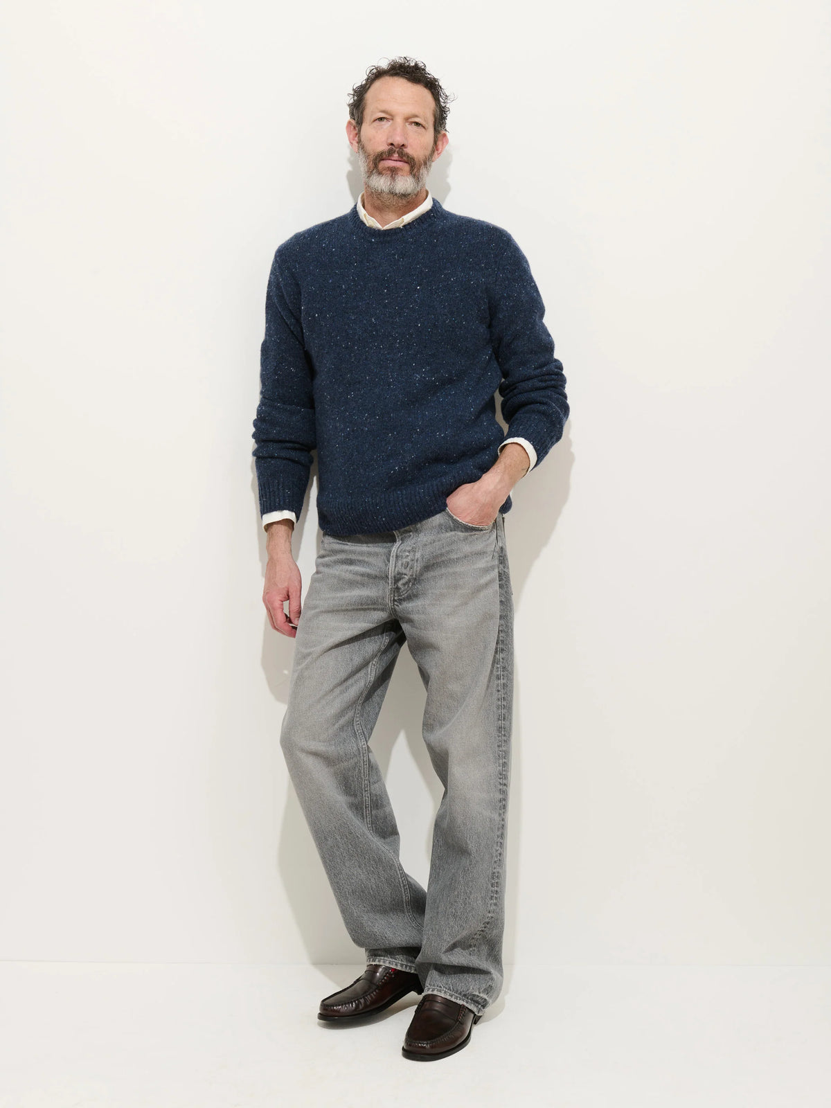 Donegal Crewneck Sweater - Navy