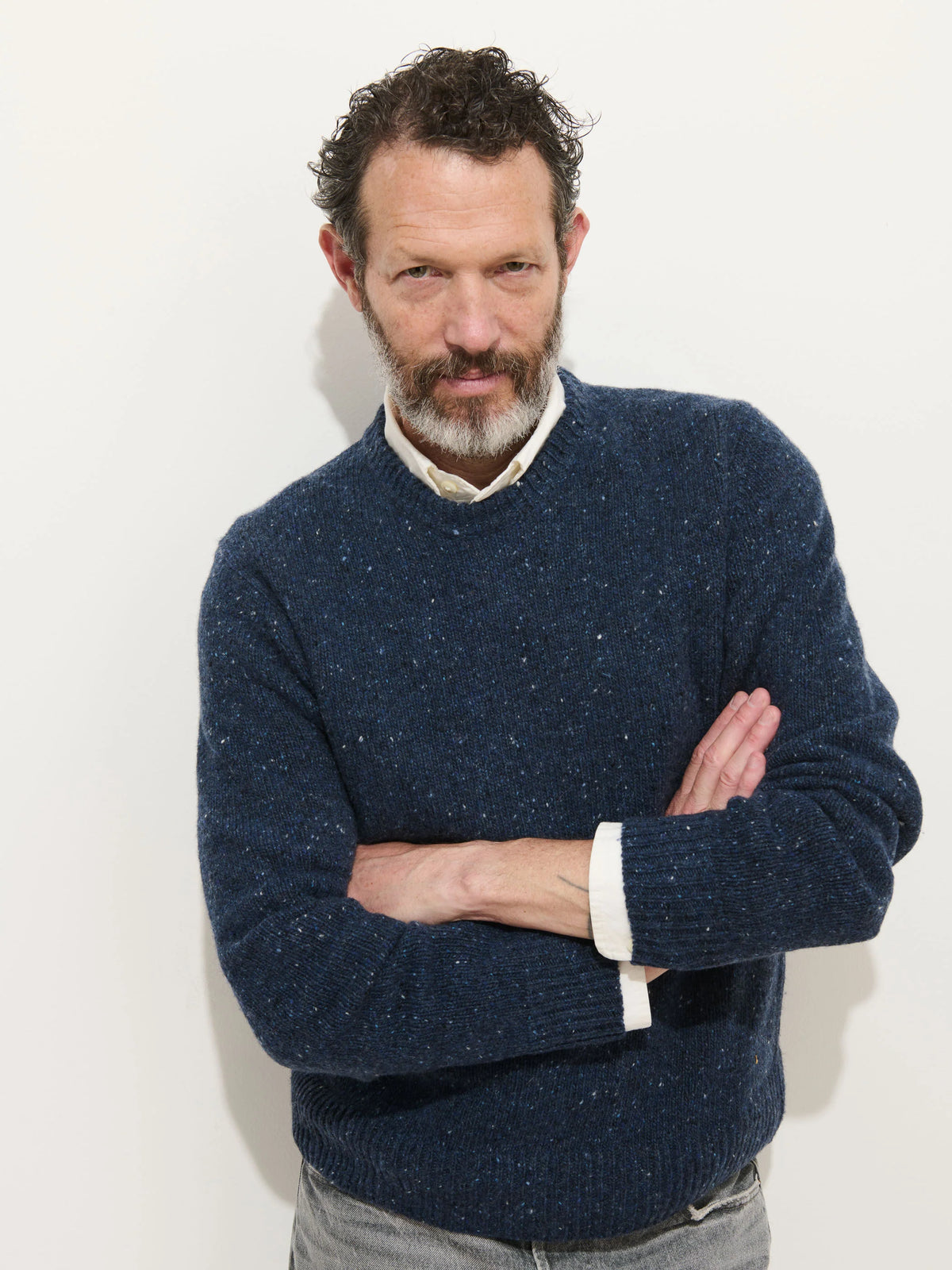 Donegal Crewneck Sweater - Navy