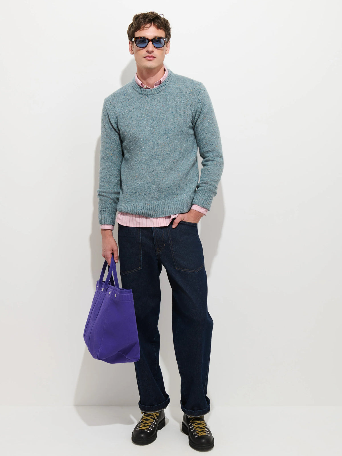 Donegal Crewneck Sweater - Sea Mist