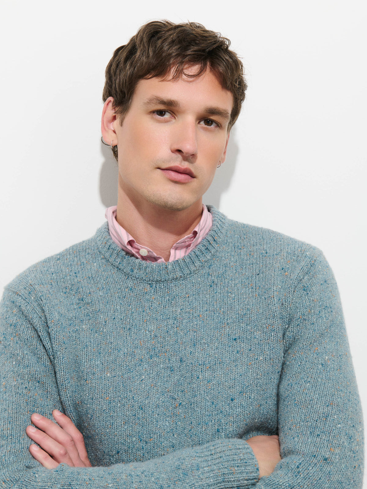 Donegal Crewneck Sweater - Sea Mist