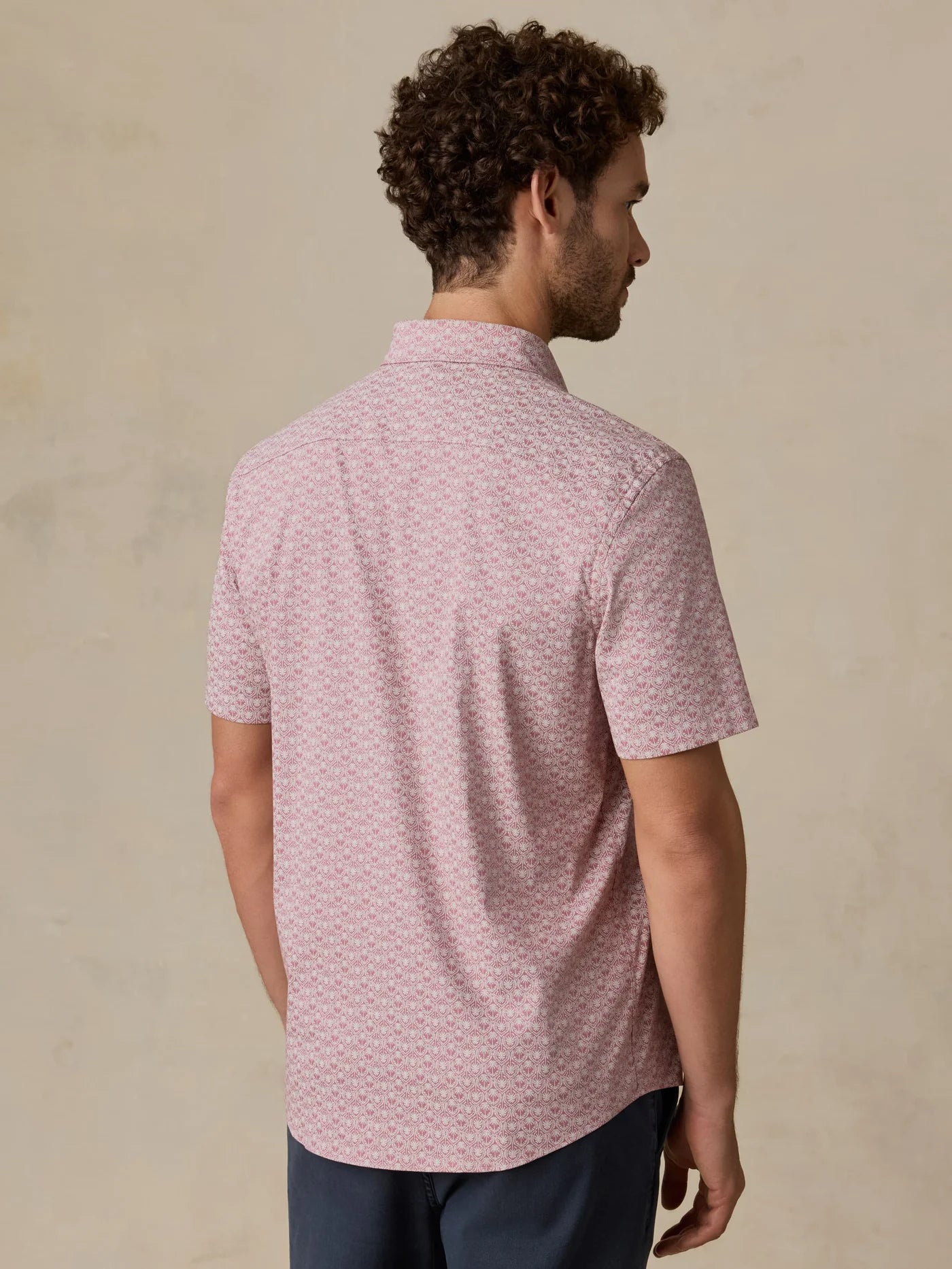 Short-Sleeve Monterey Shirt - Rose Palm Mosaic