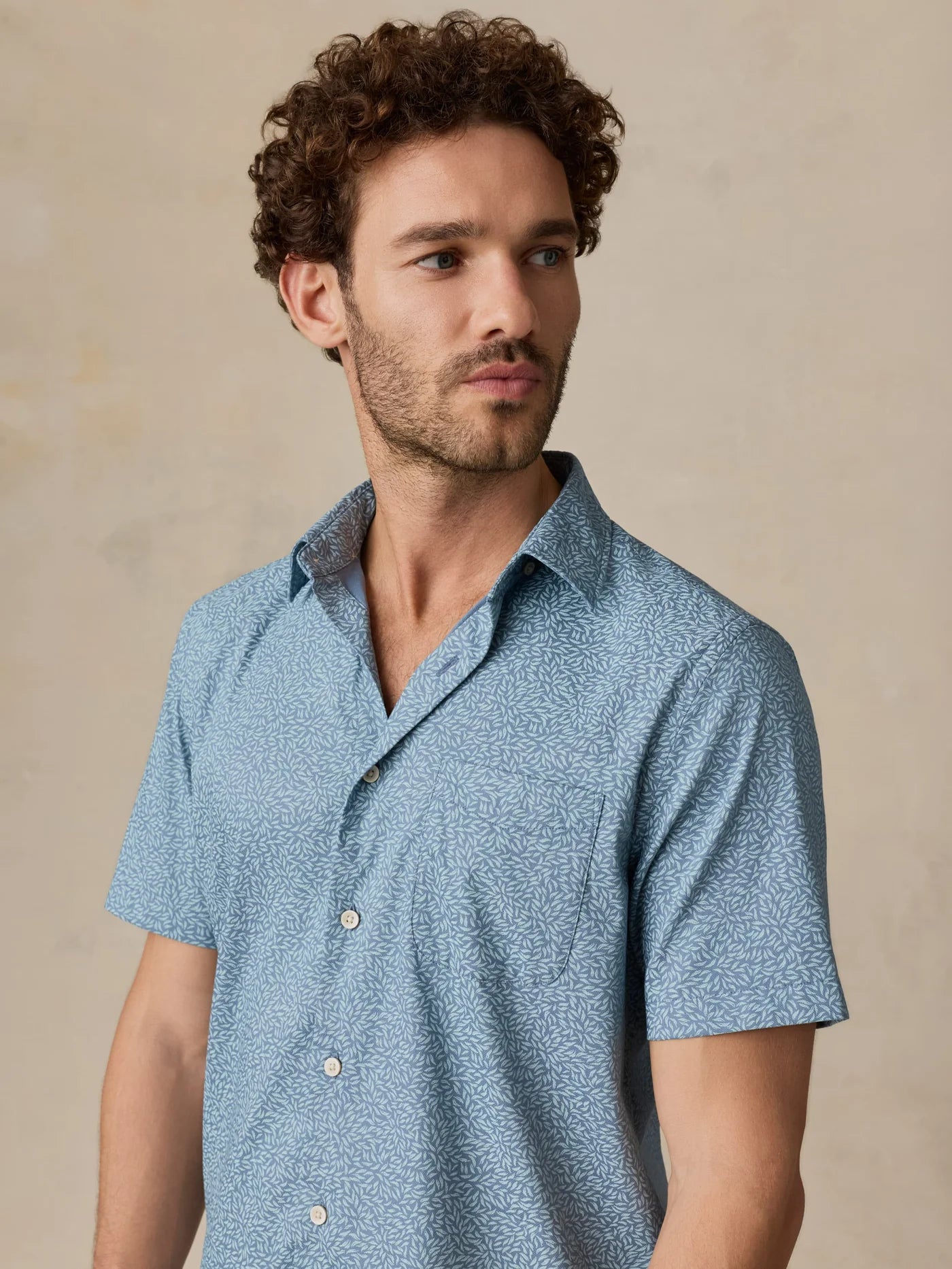 Short-Sleeve Monterey Shirt - Teal Grove Foliage