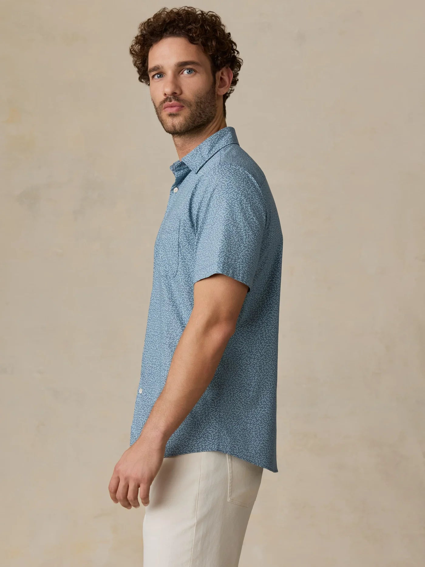 Short-Sleeve Monterey Shirt - Teal Grove Foliage