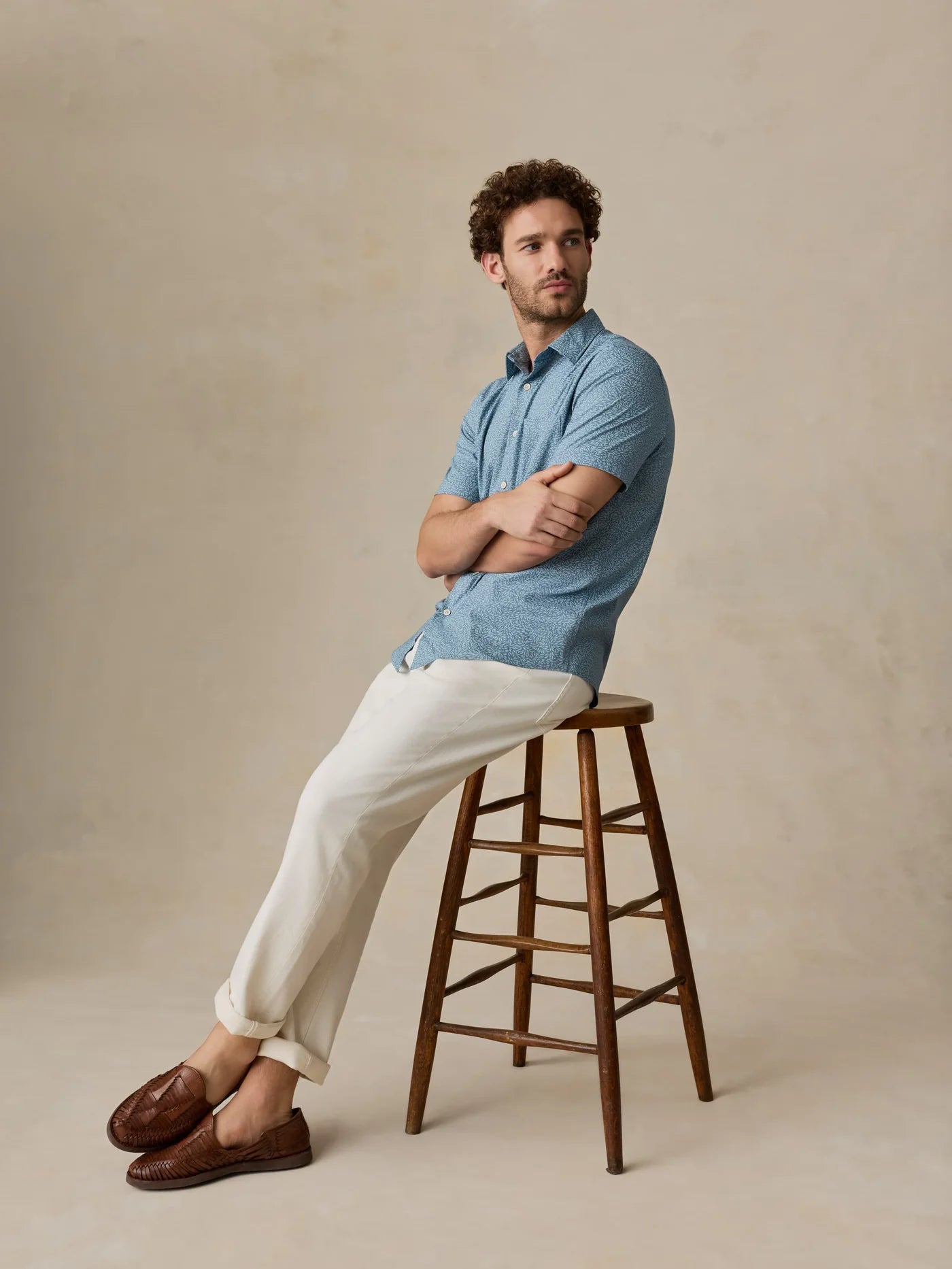 Short-Sleeve Monterey Shirt - Teal Grove Foliage