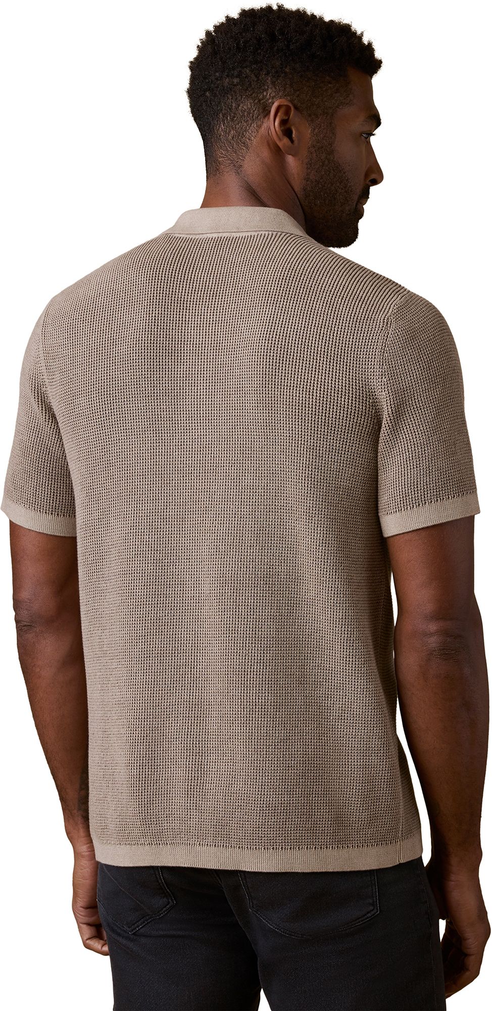 Short-Sleeve Sunwashed Sweater Shirt - Island Brown