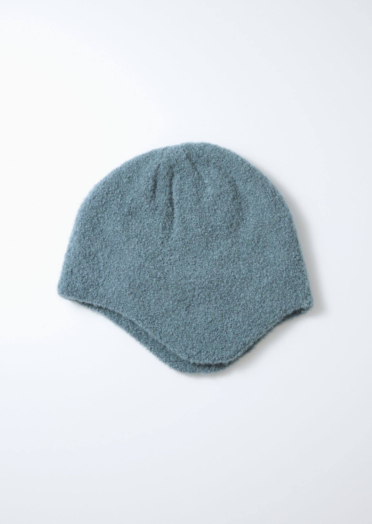 Alpaca Boucle Ear Flap Beanie - Smoke Blue