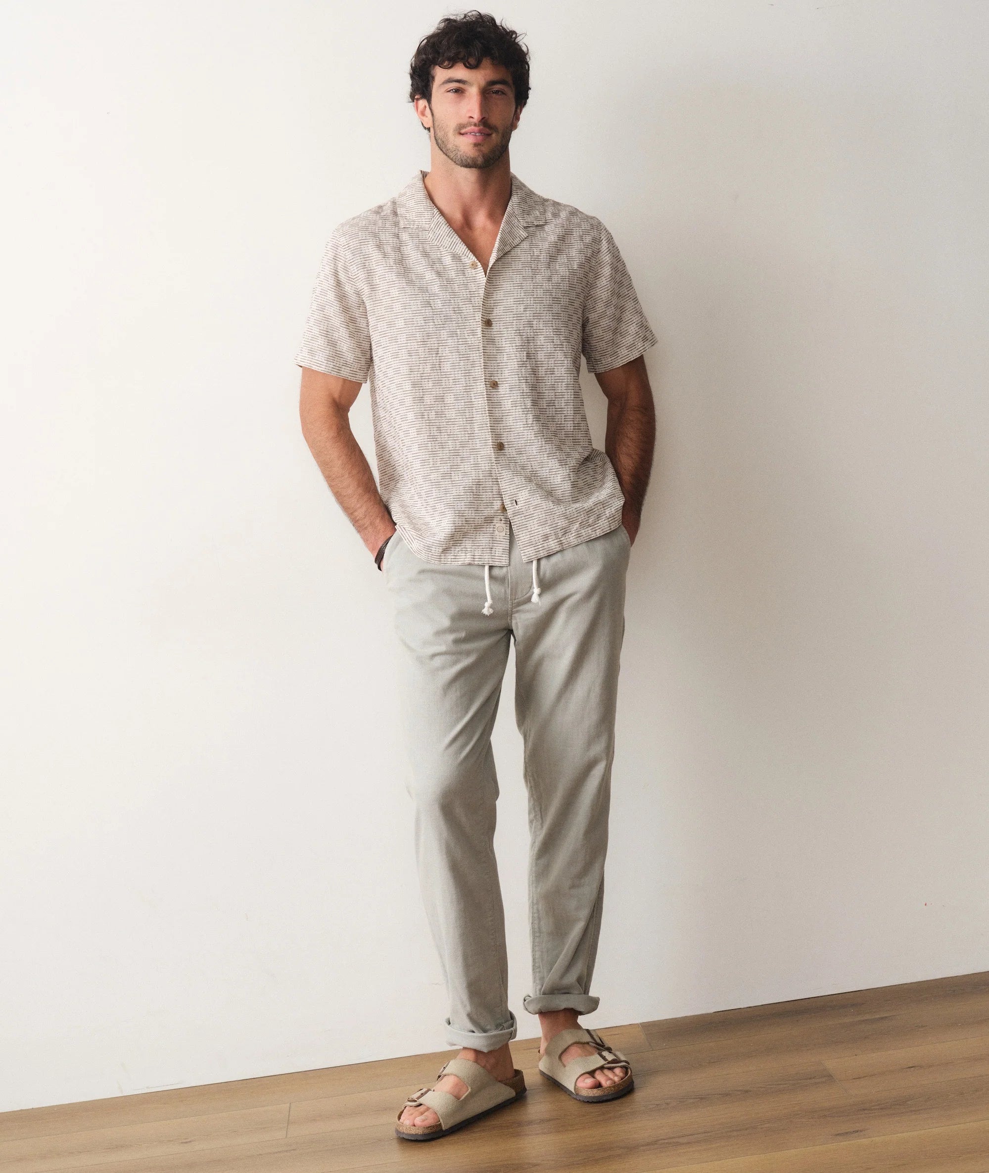 Dobby Resort Shirt - Natural/Brown Check