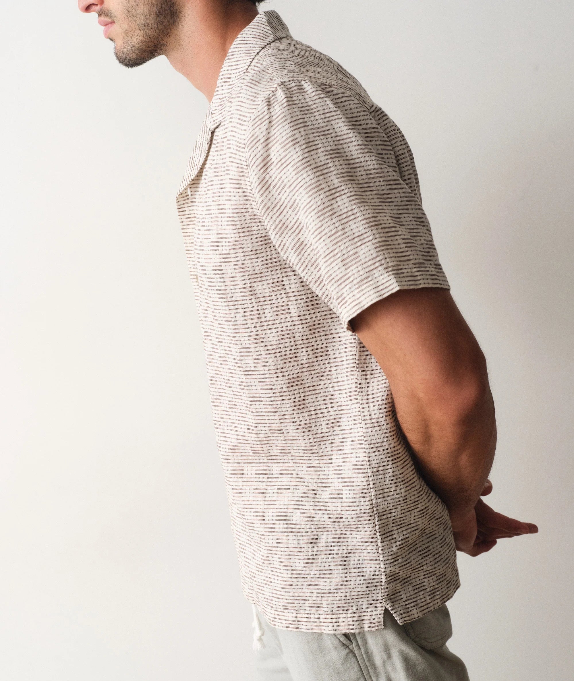 Dobby Resort Shirt - Natural/Brown Check