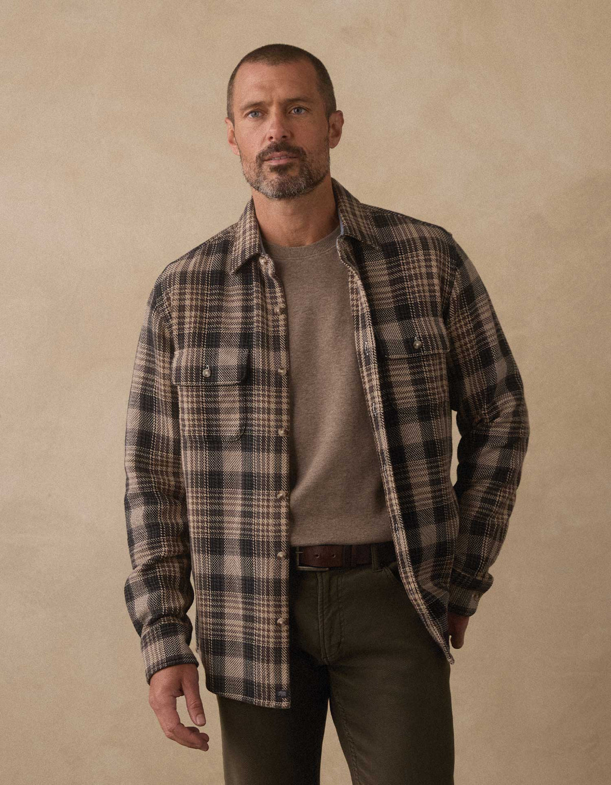 Mountain Textured Overshirt - Asphalt Plaid