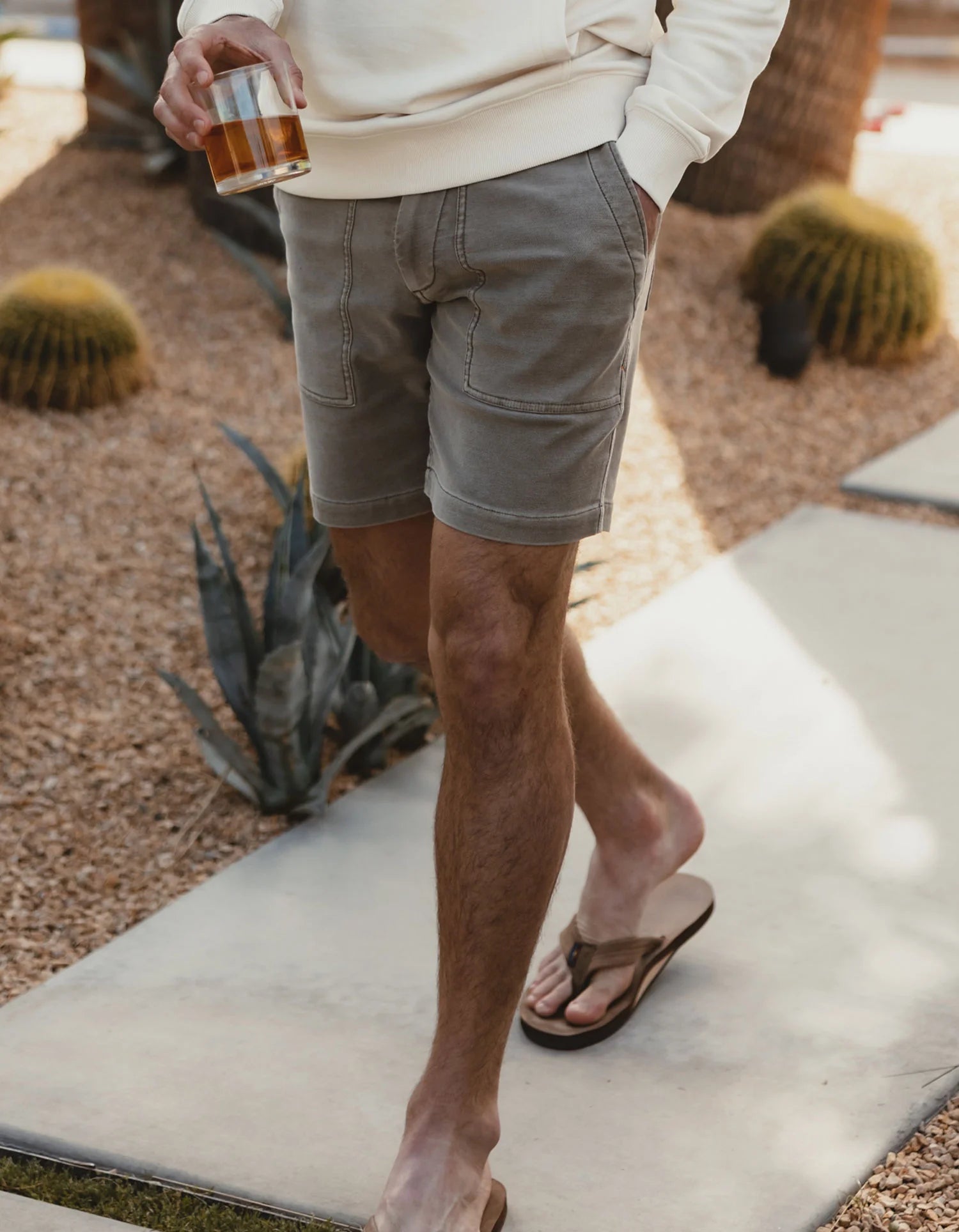 Comfort Terry Utility Short - Taupe