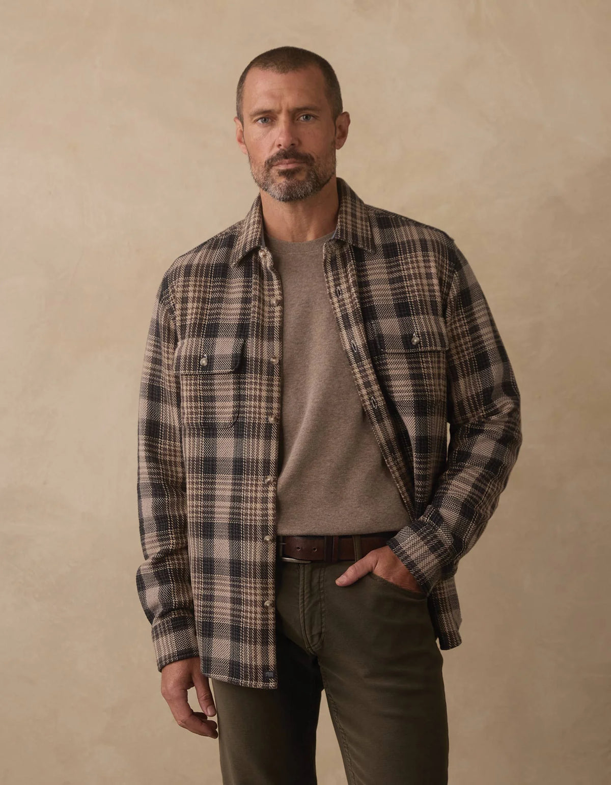 Mountain Textured Overshirt - Asphalt Plaid