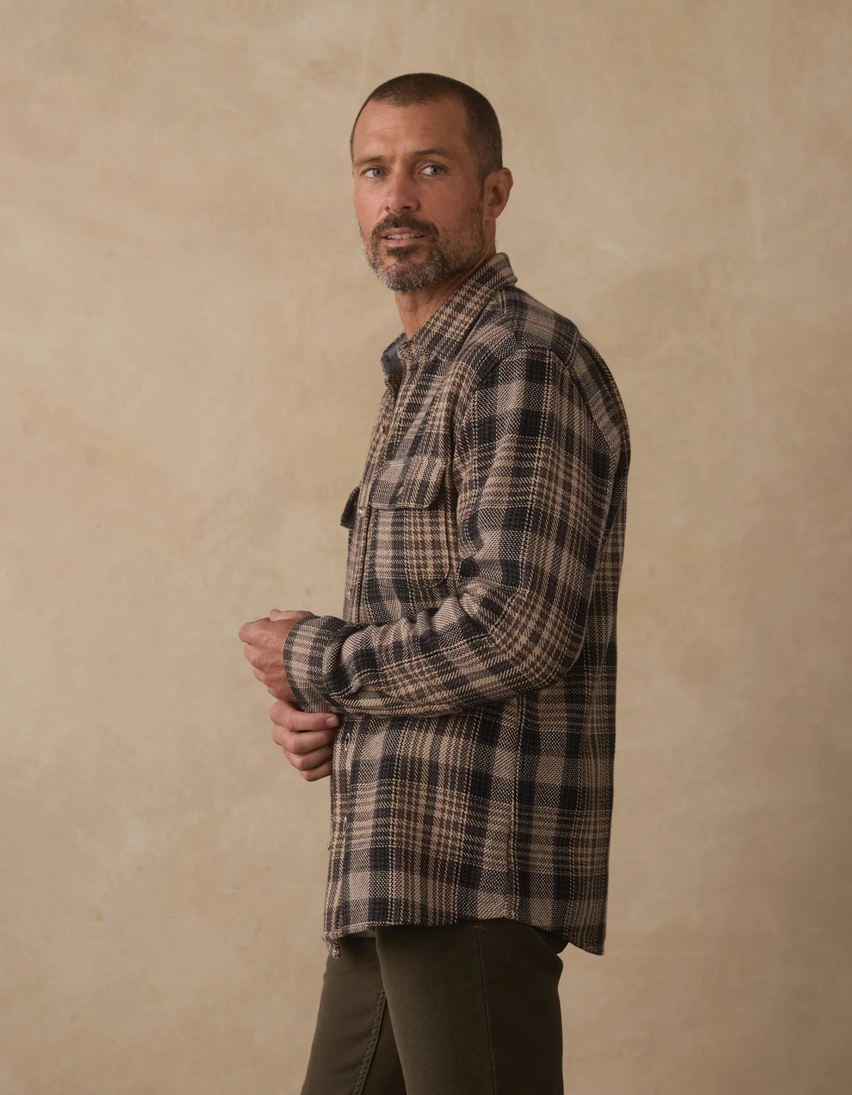 Mountain Textured Overshirt - Asphalt Plaid