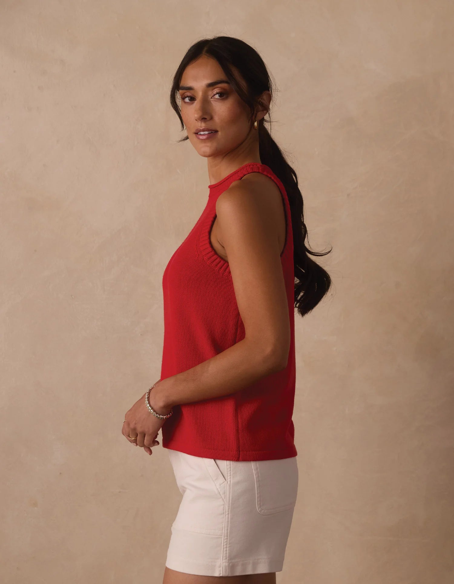 Wanderlust Hi-Neck Tank - Poppy Red