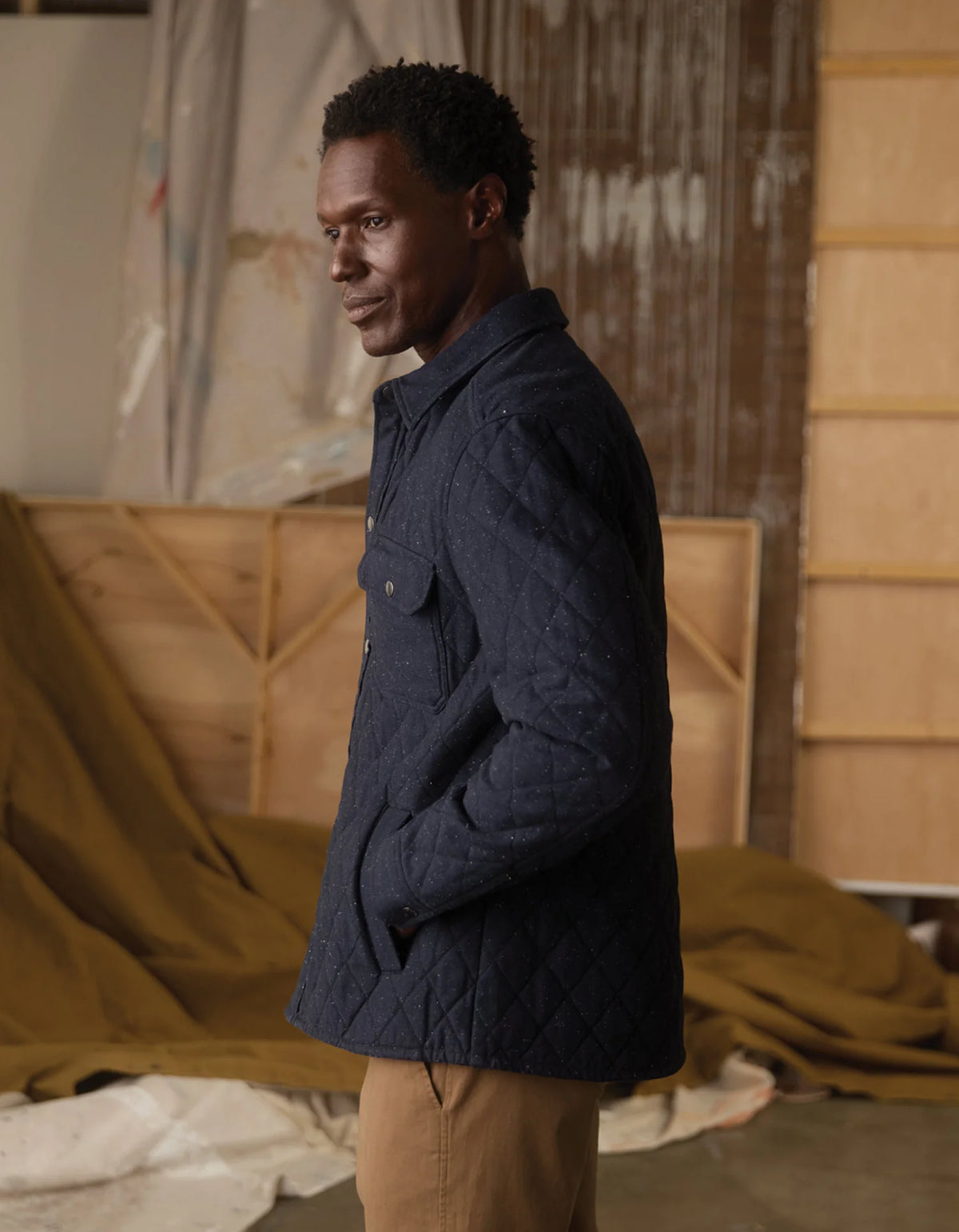 Insulated Workwear Jacket - Navy Nep