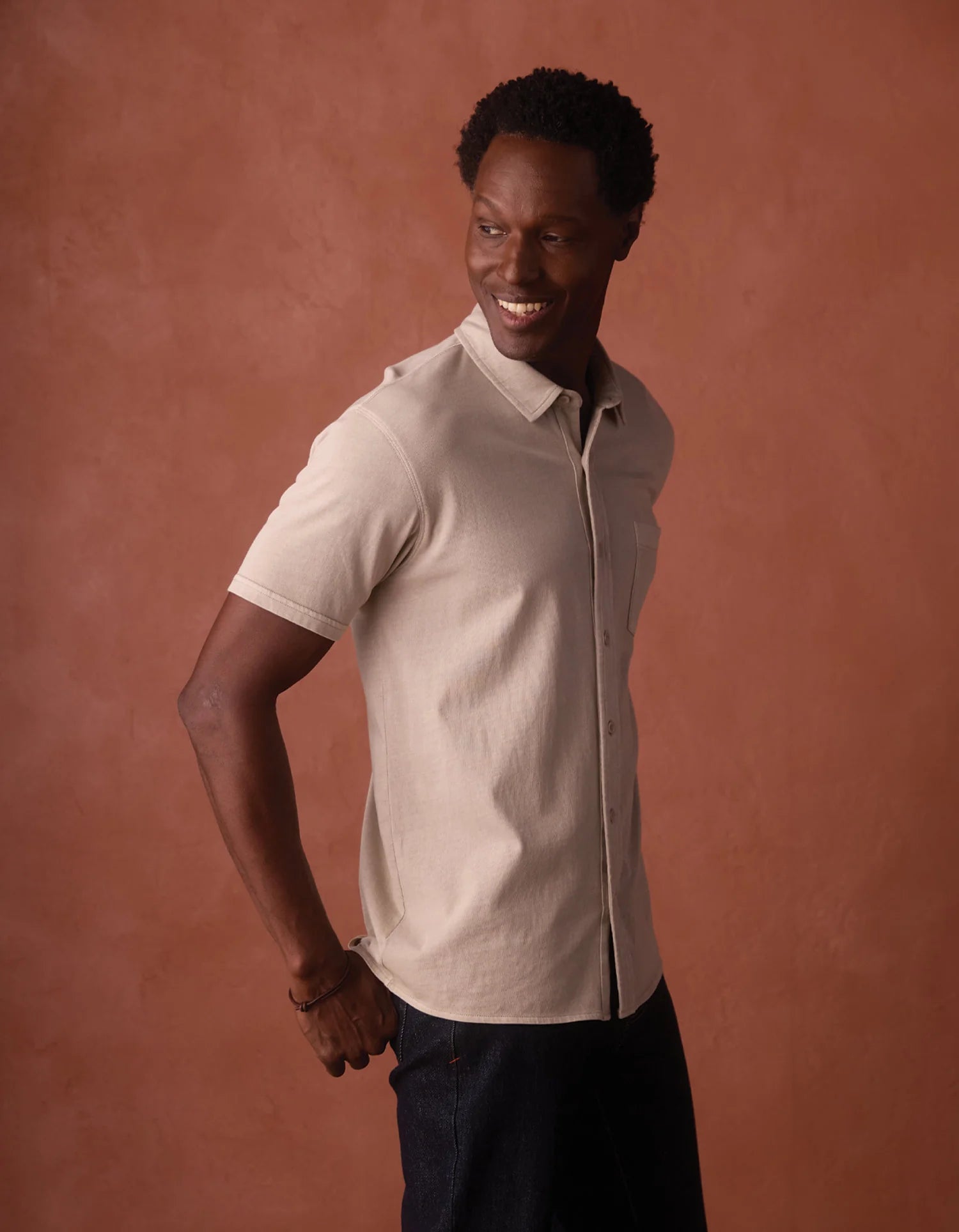 Normal Jersey SS Button Up - Pumice