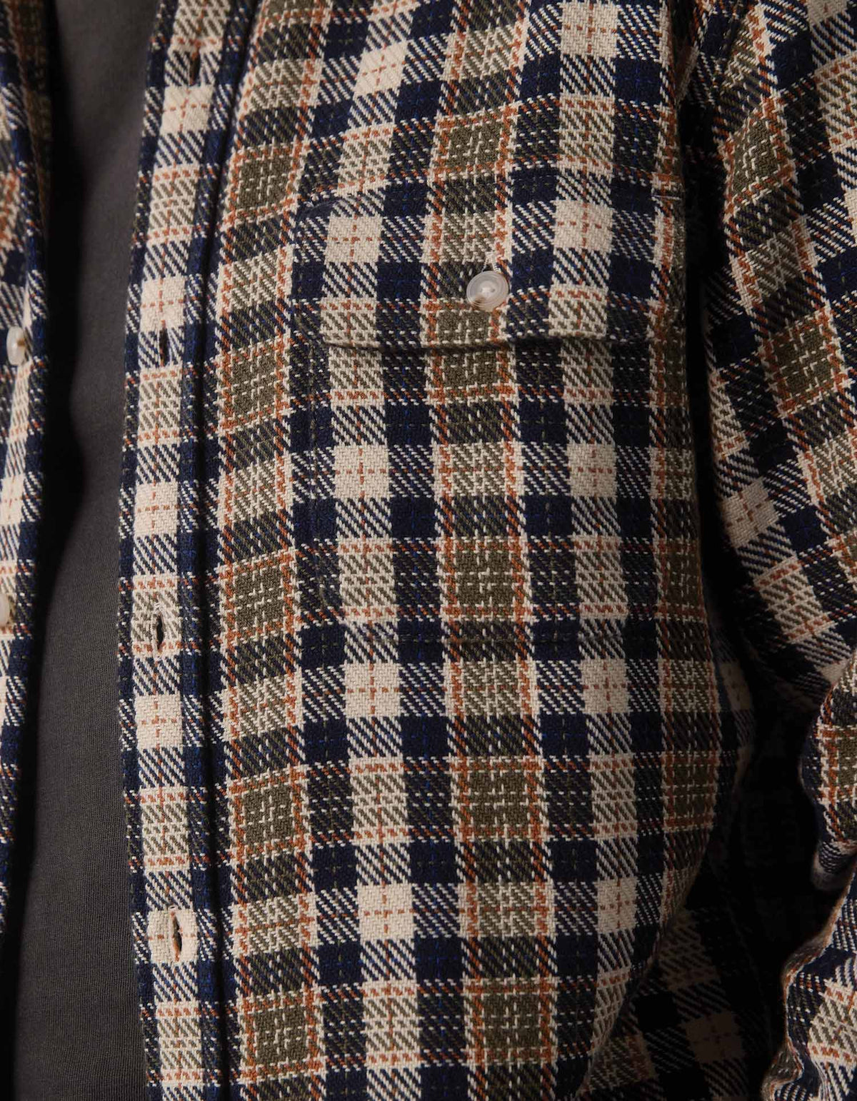 Mountain Textured Overshirt - Moss Multi