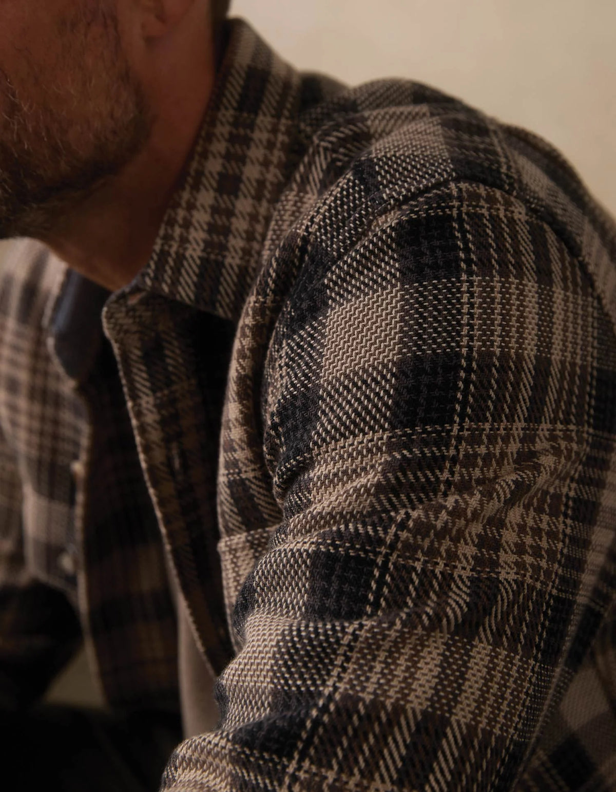 Mountain Textured Overshirt - Asphalt Plaid