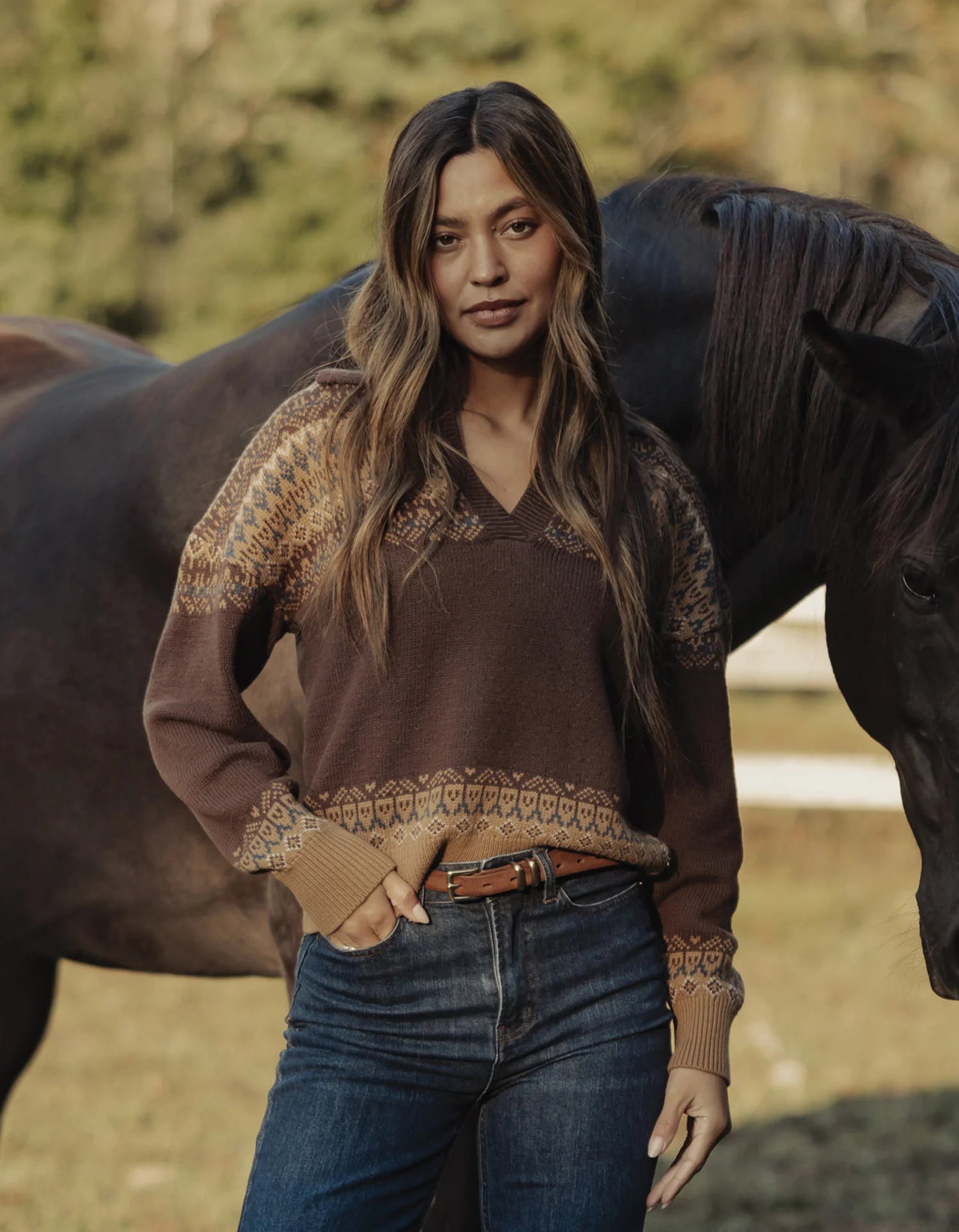 Fair Isle Polo Sweater