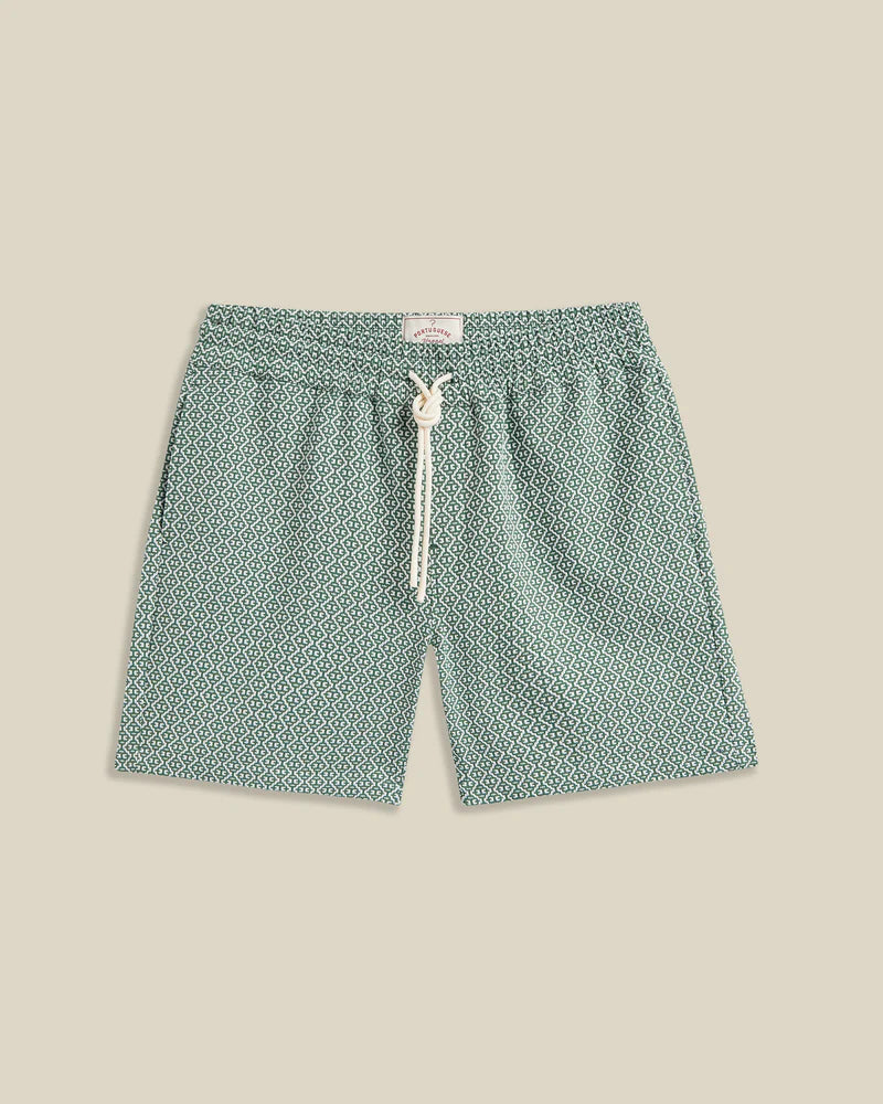 Portuguese Tile Shorts - Green
